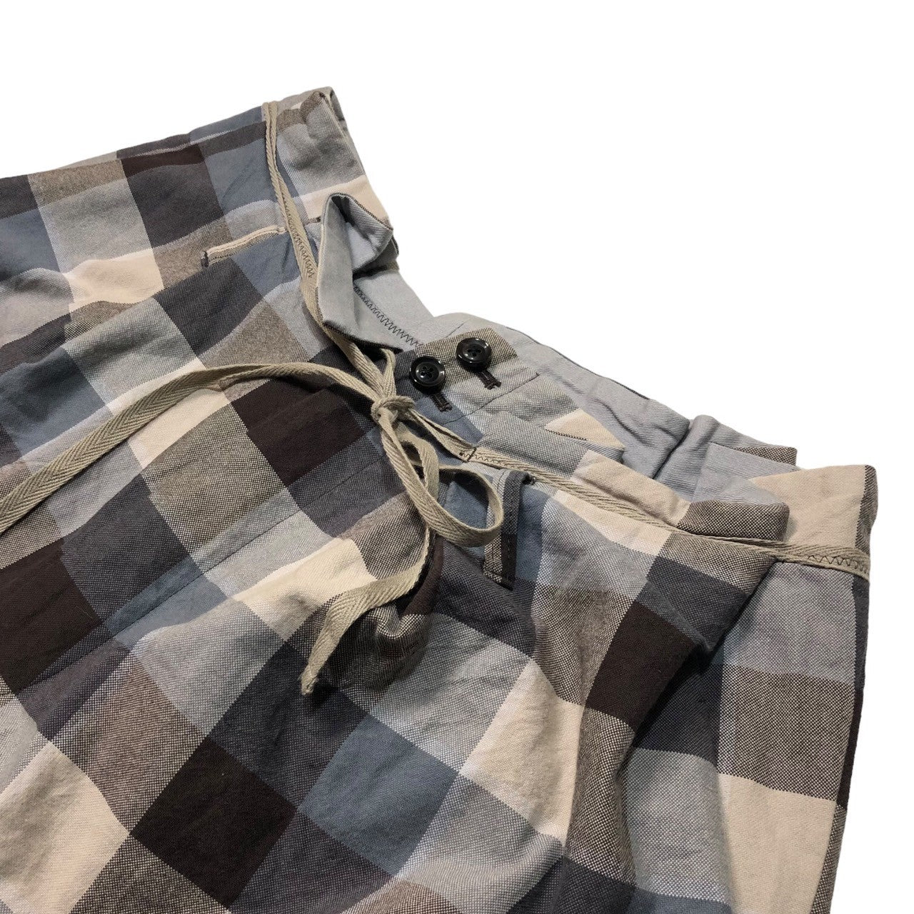 kolor(カラー) 11SS cotton check shorts コットン チェック ショーツ ハーフパンツ 11SCM-P10105 SIZE 1(S) グレー×アイボリー