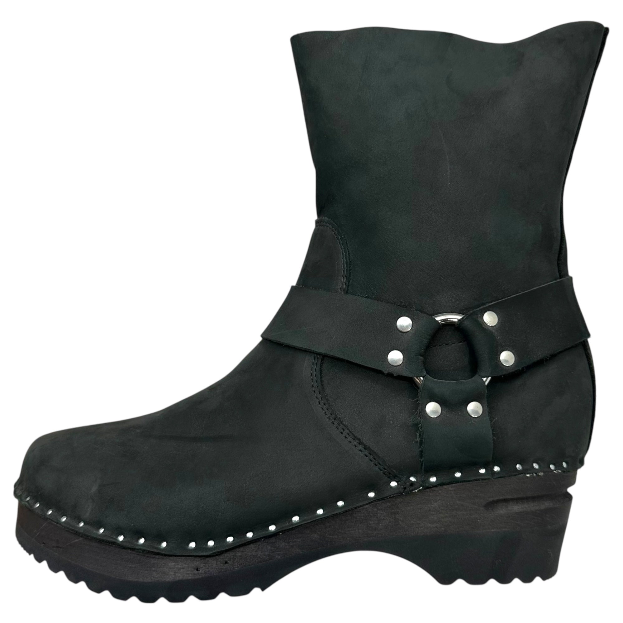 NEEDLES×Troentorp(ニードルズ×トロエントープ) 21AW Troentorp Harness Clog Boots - Nuback トロエントルプ ハルネス クロッグ ブーツ - ヌバック JO319 41(約26.5-27cm) ブラック スタッズ ウエスタン ハーネス