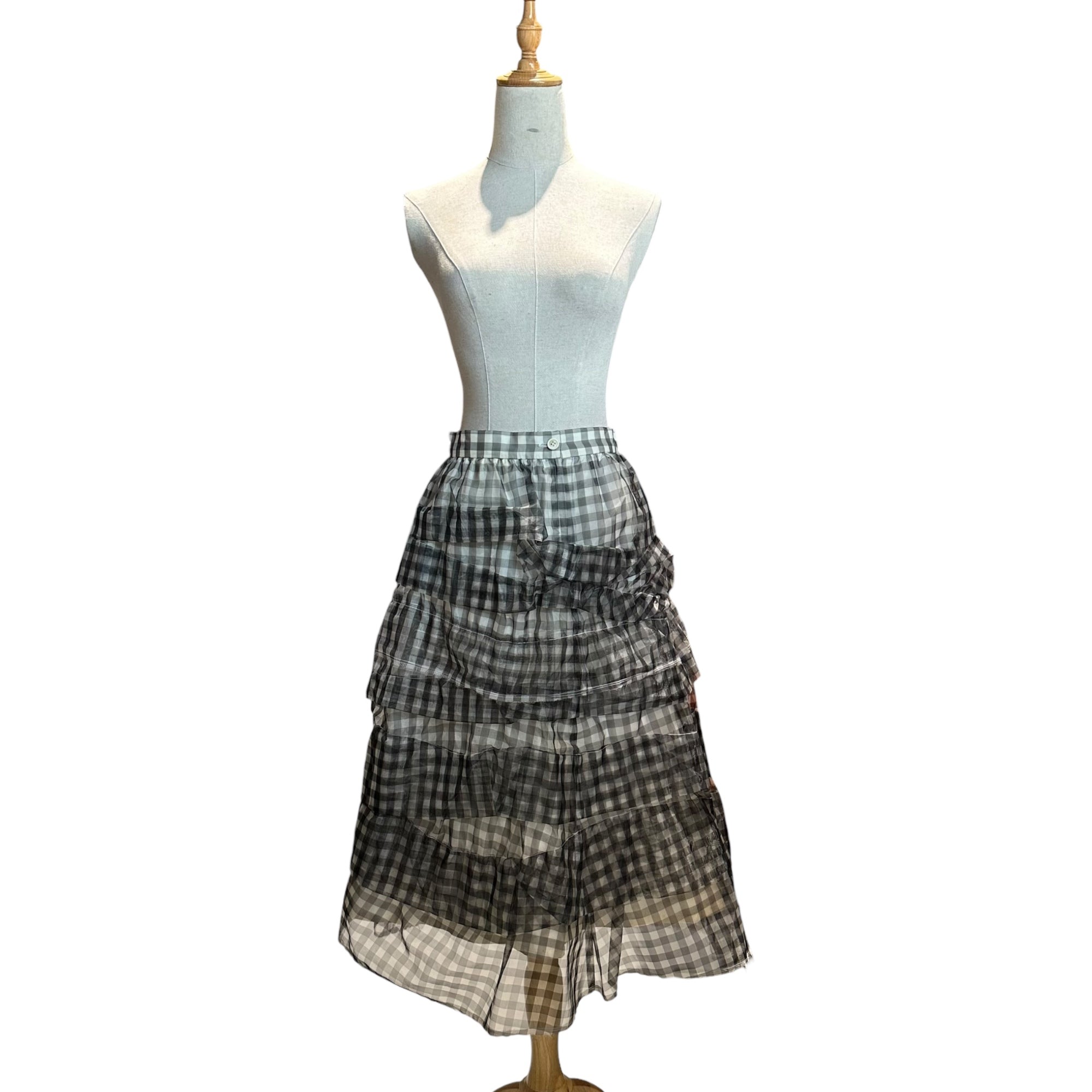 tricot COMME des GARÇONS ギンガムチェックスカート コムデギャルソンCOMME des GARCONS ギンガムチェックギャザー切替