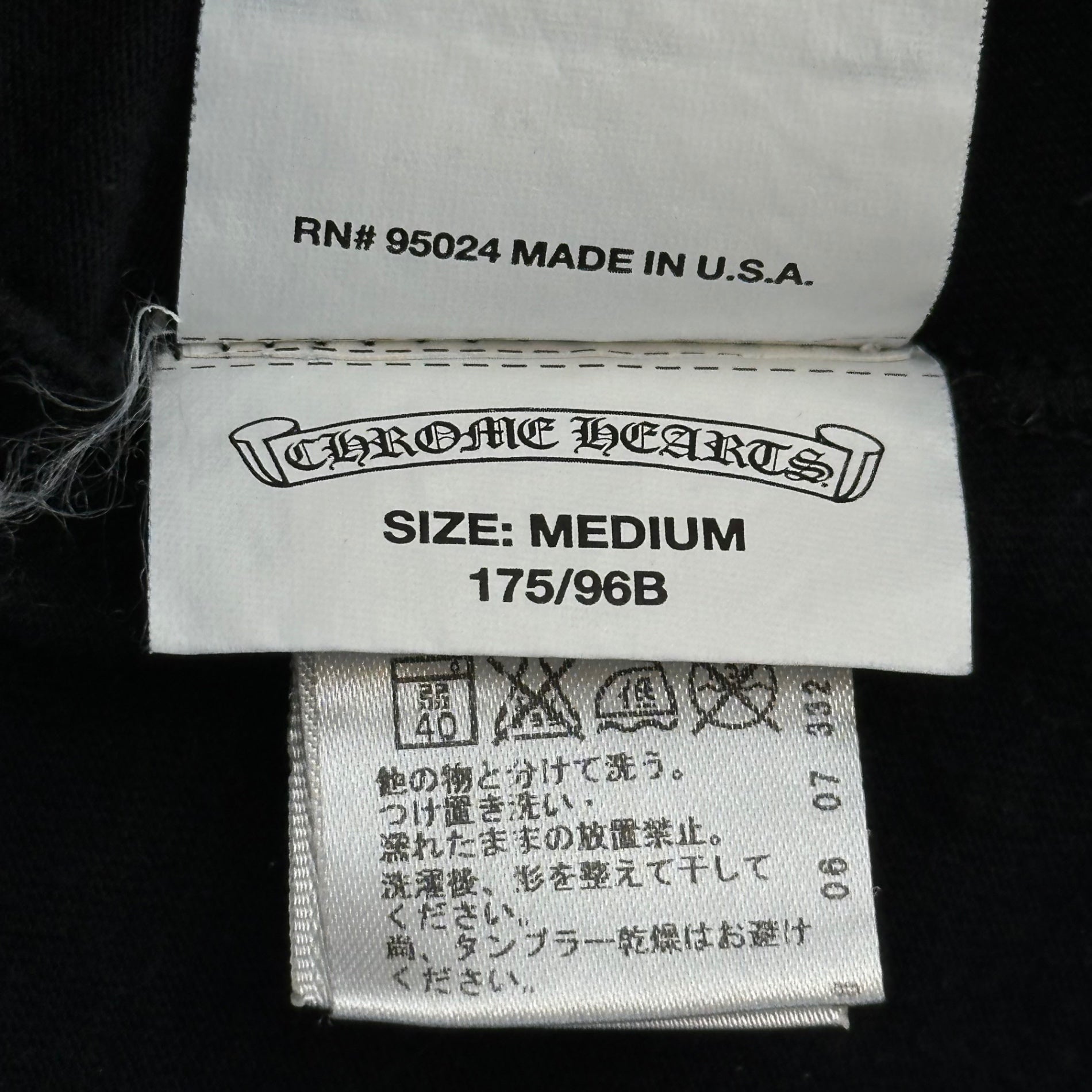 CHROME HEARTS(クロムハーツ) CH Plus Circle Logo L/S Tee CHプラス サークルロゴ ロングスリーブ Tシャツ 2212-304-0158 M ブラック×ホワイト 長袖 クロムハーツジャパンタグ