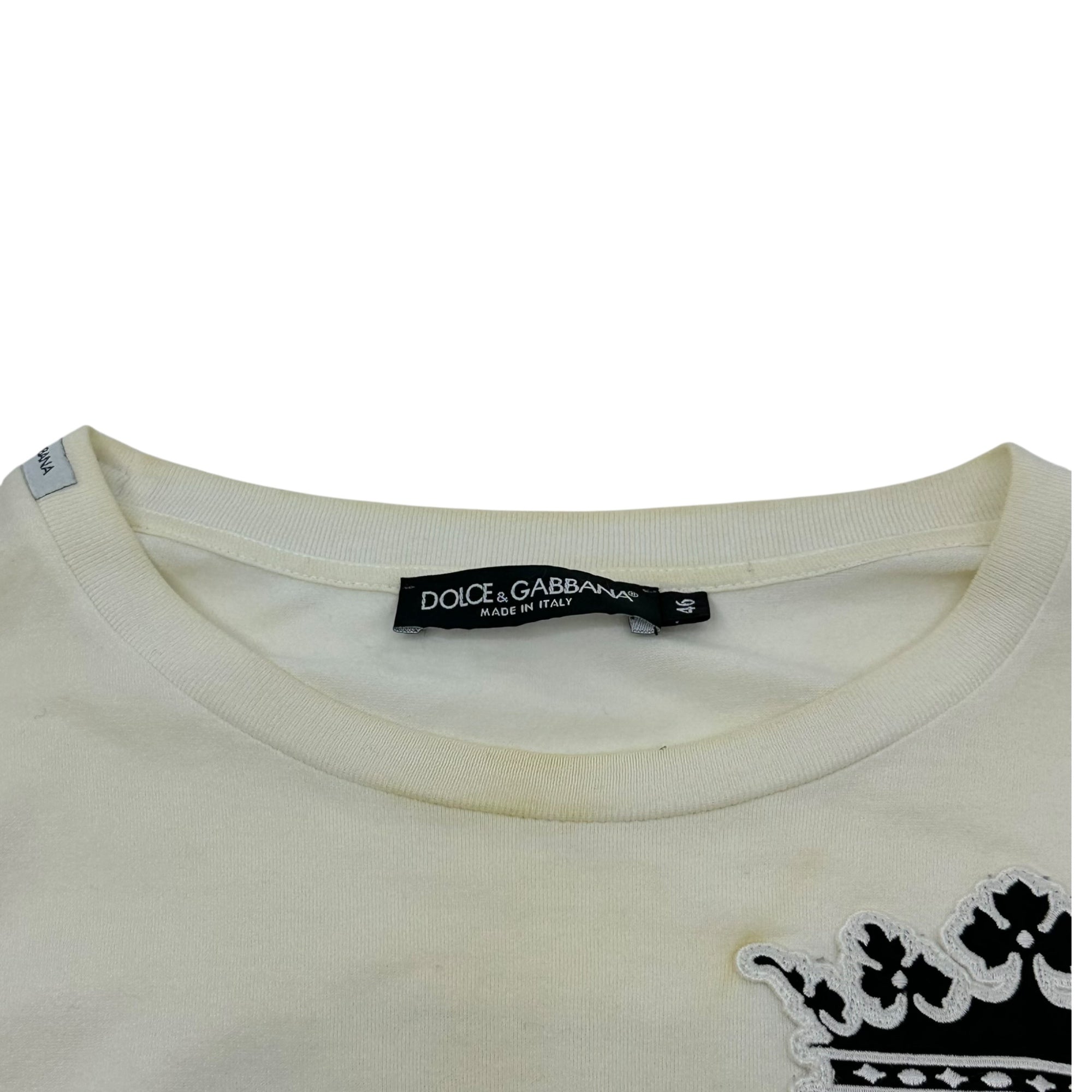 DOLCE&GABBANA(ドルチェ&ガッバーナドルガバ) ハートプリント Tシャツ 46(S) ホワイト×ブラック×レッド