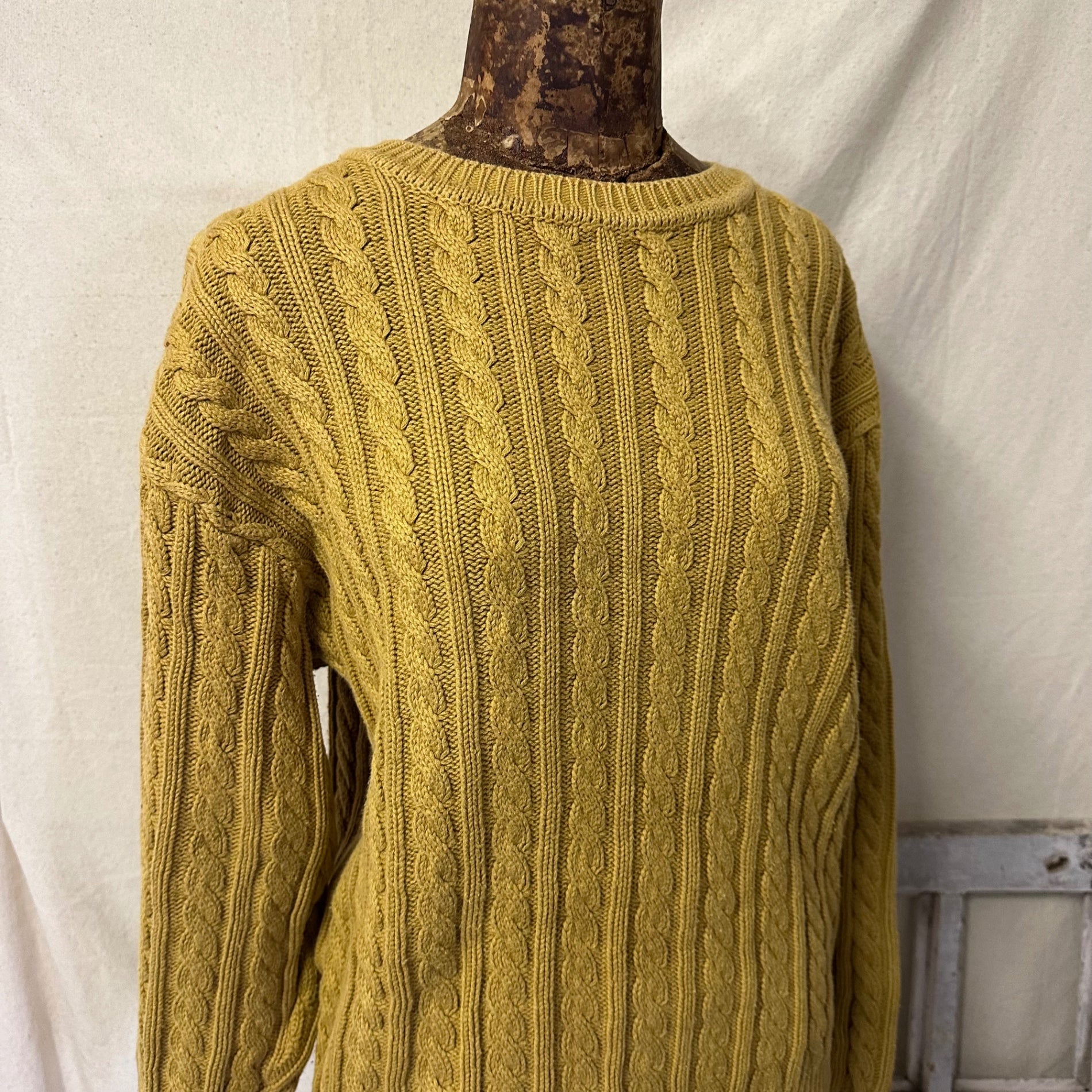 VINTAGE(ヴィンテージ) 90's cable knit pullover ケーブルニット プルオーバー FREE マスタード