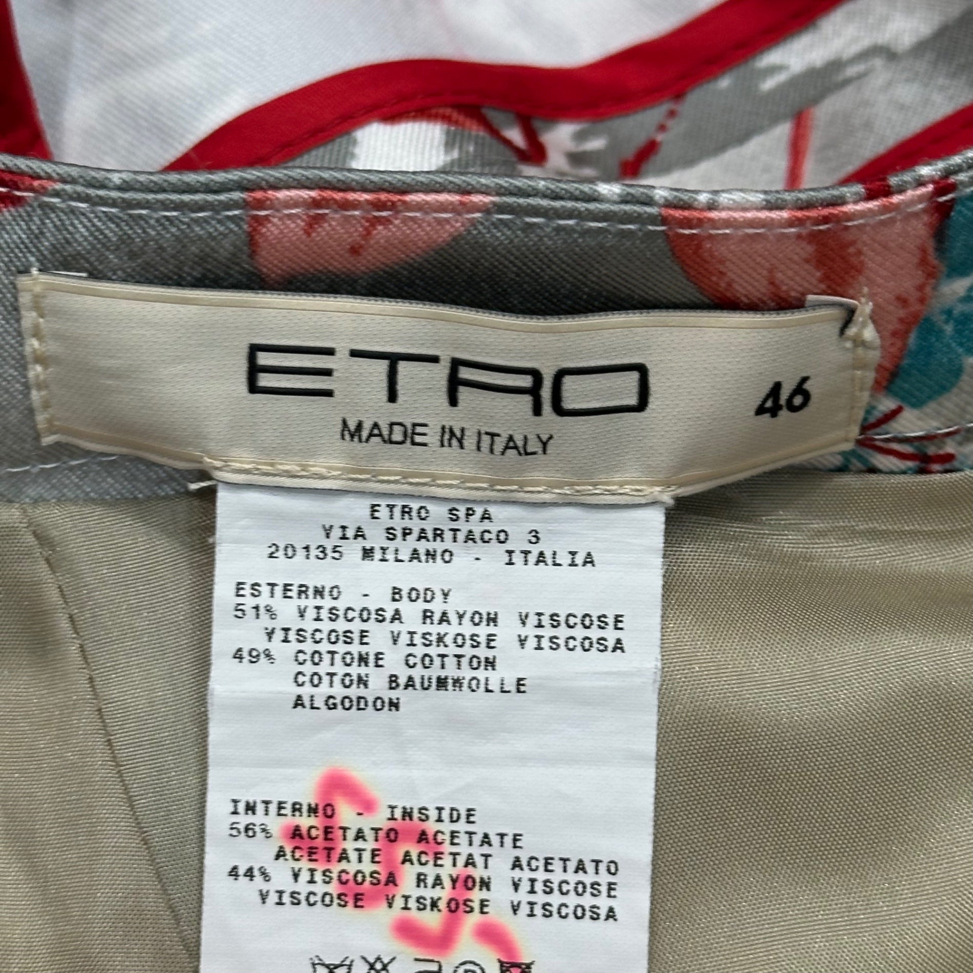 ETRO(エトロ) Old Floral Print Set Up オールド 花柄 プリント セットアップ 46 グレー×レッド