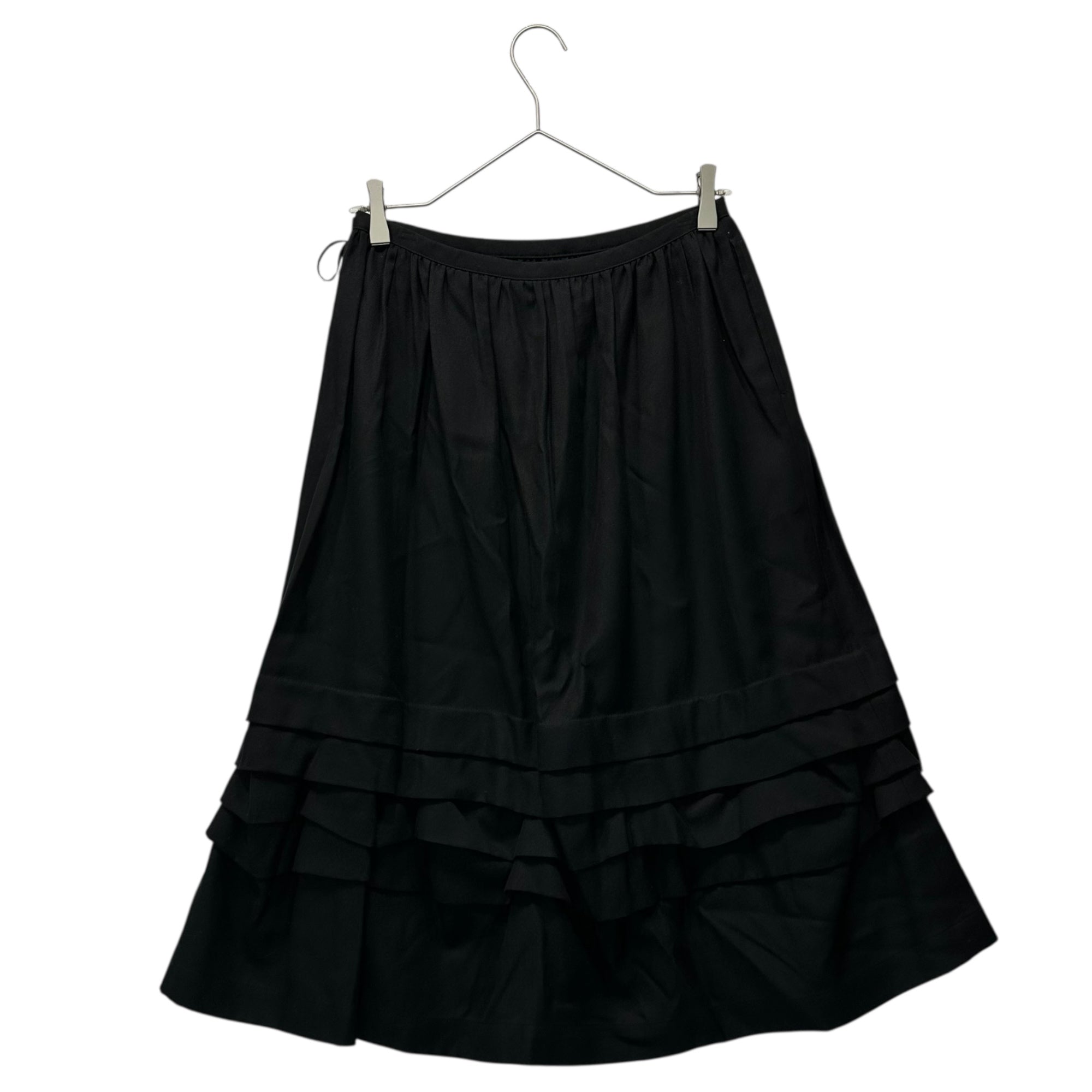 tricot COMME des GARCONS(トリココムデギャルソン) 09SS Wool Tencel Tiered Skirt  ウール テンセル ティアード スカート  TC-S002 M ブラック AD2008