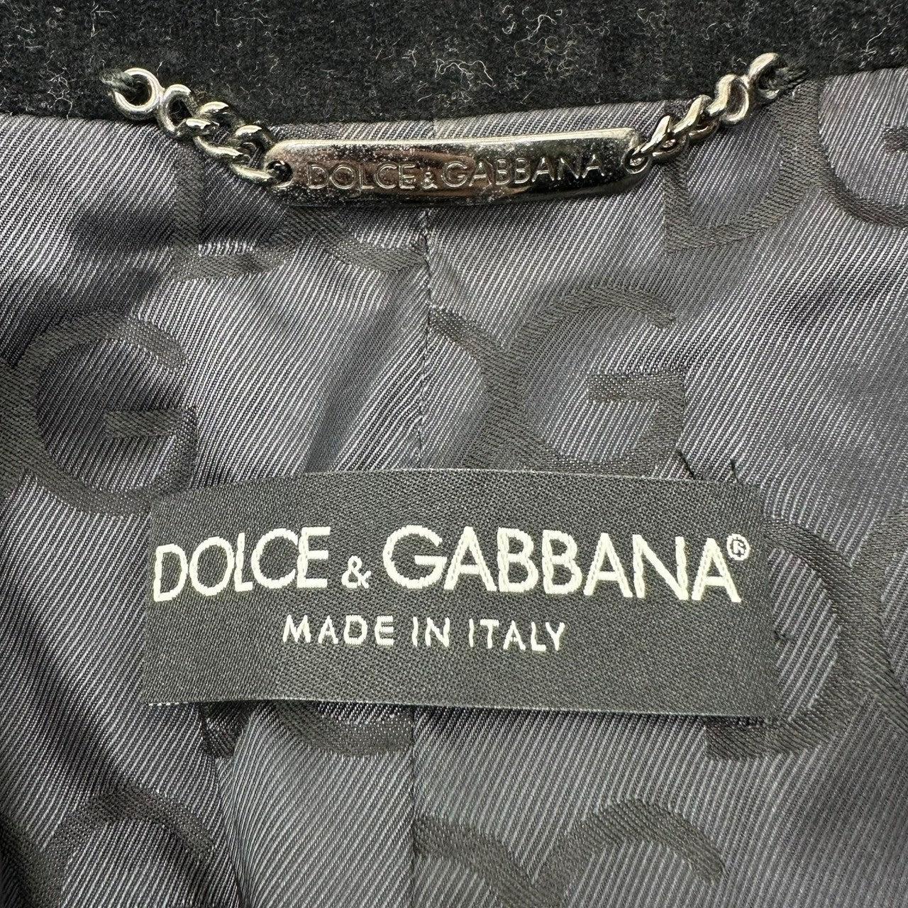 DOLCE&GABBANA(ドルチェ&ガッバーナドルガバ) Cotton velour jacket with metal walnut buttons コットン ベロア 金属胡桃ボタン ジャケット F2701T/FUWAN 40(L程度) ブラック