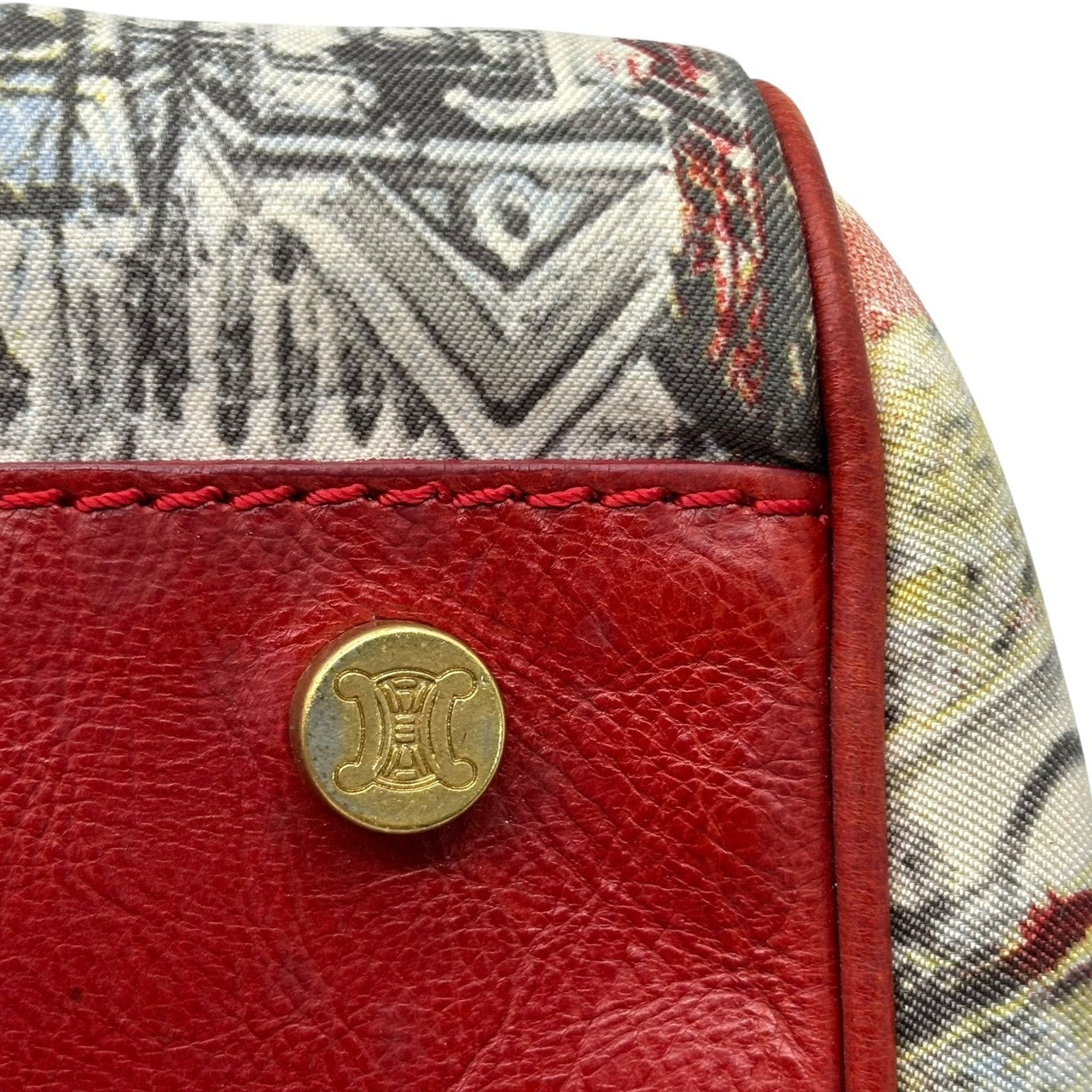 CELINE(セリーヌ) Vintage PARIS Limited Edition Ella Frame Hand Bag ヴィンテージ パリ 限定 エラ フレーム ハンド バッグ CE00/24 レッド ユニオンジャック