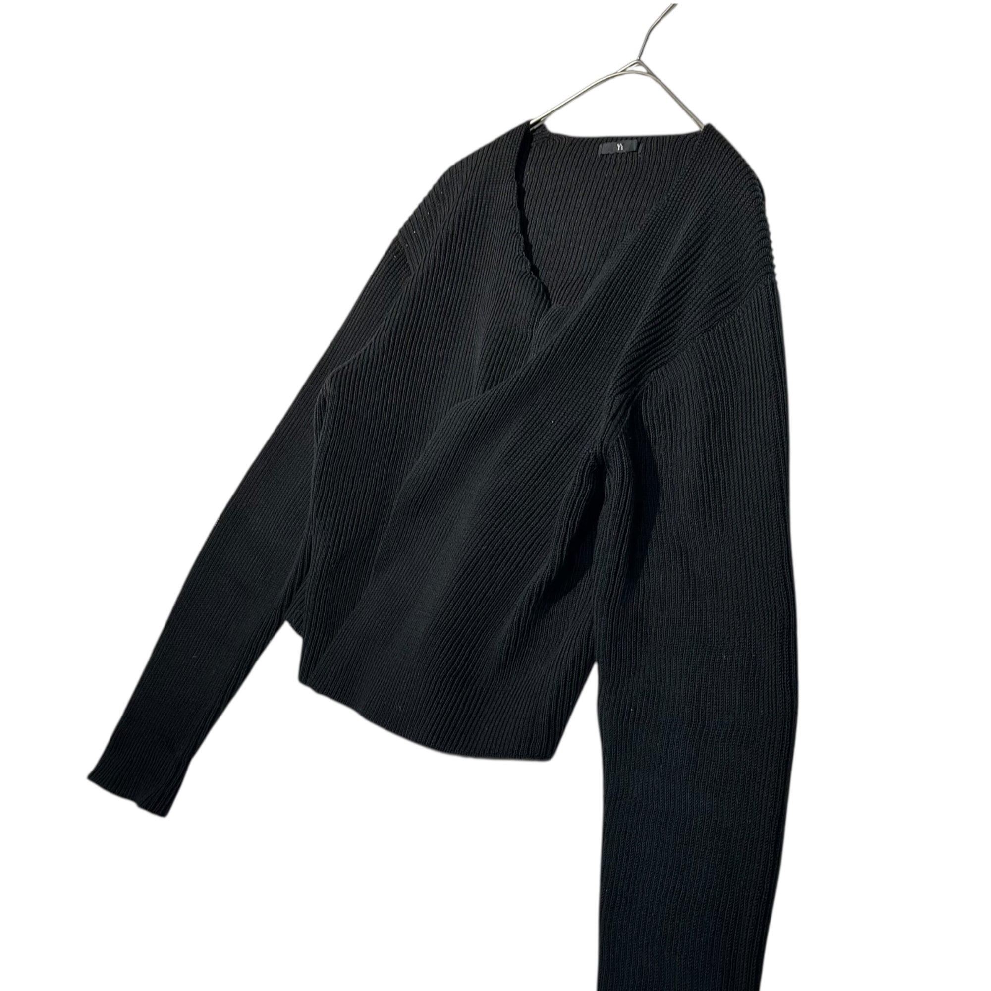 Y's(ワイズ) 90's Buttonless Cotton Knit Cardigan 90年代 ボタンレス コットン ニット カーディガン YO-K22-036 FREE ブラック 男性着用可能