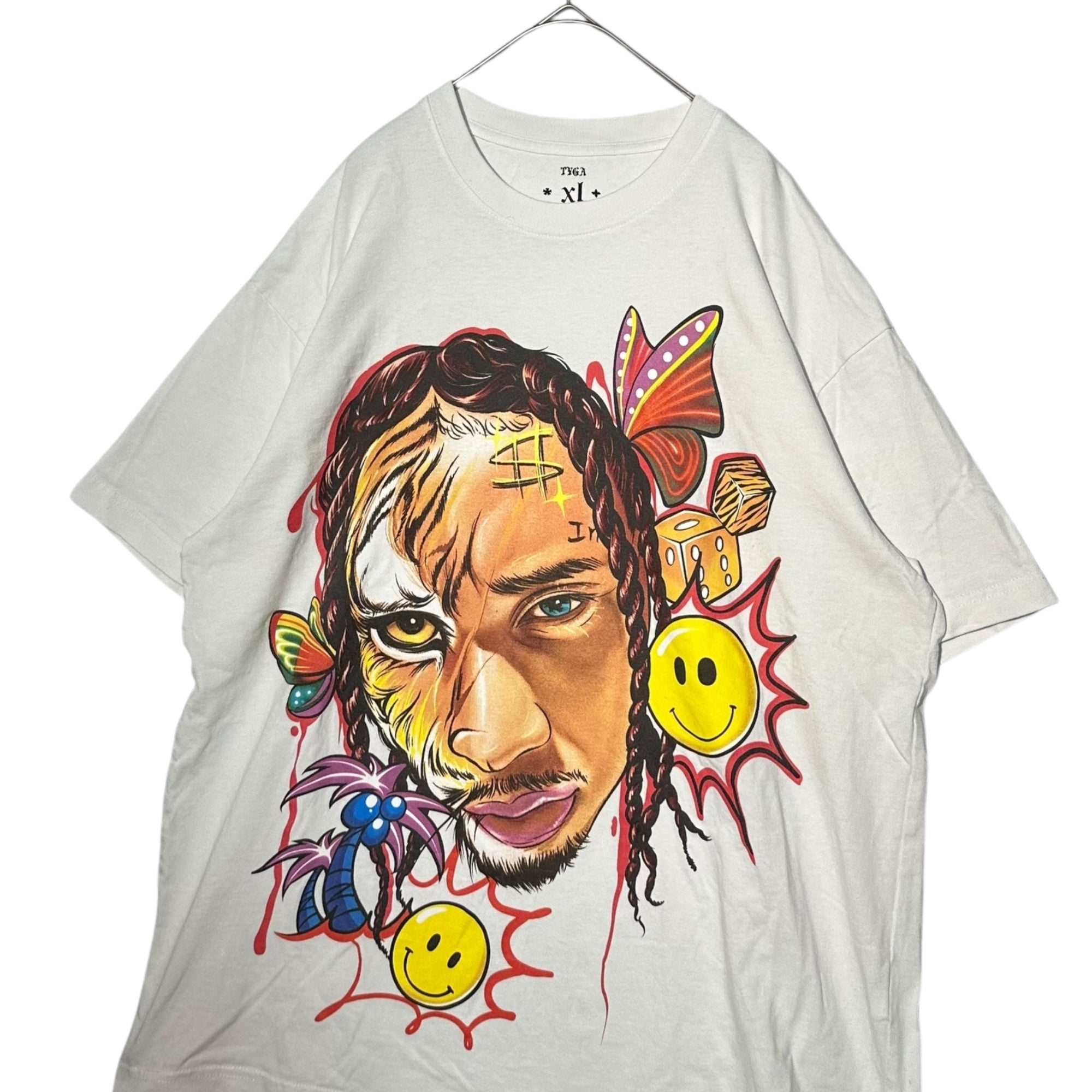 *EVAE+MOB×Tyga((エバーモブ)×タイガ) EVAE Collab TYGA Tee グラフィック プリント Tシャツ XL ホワイト