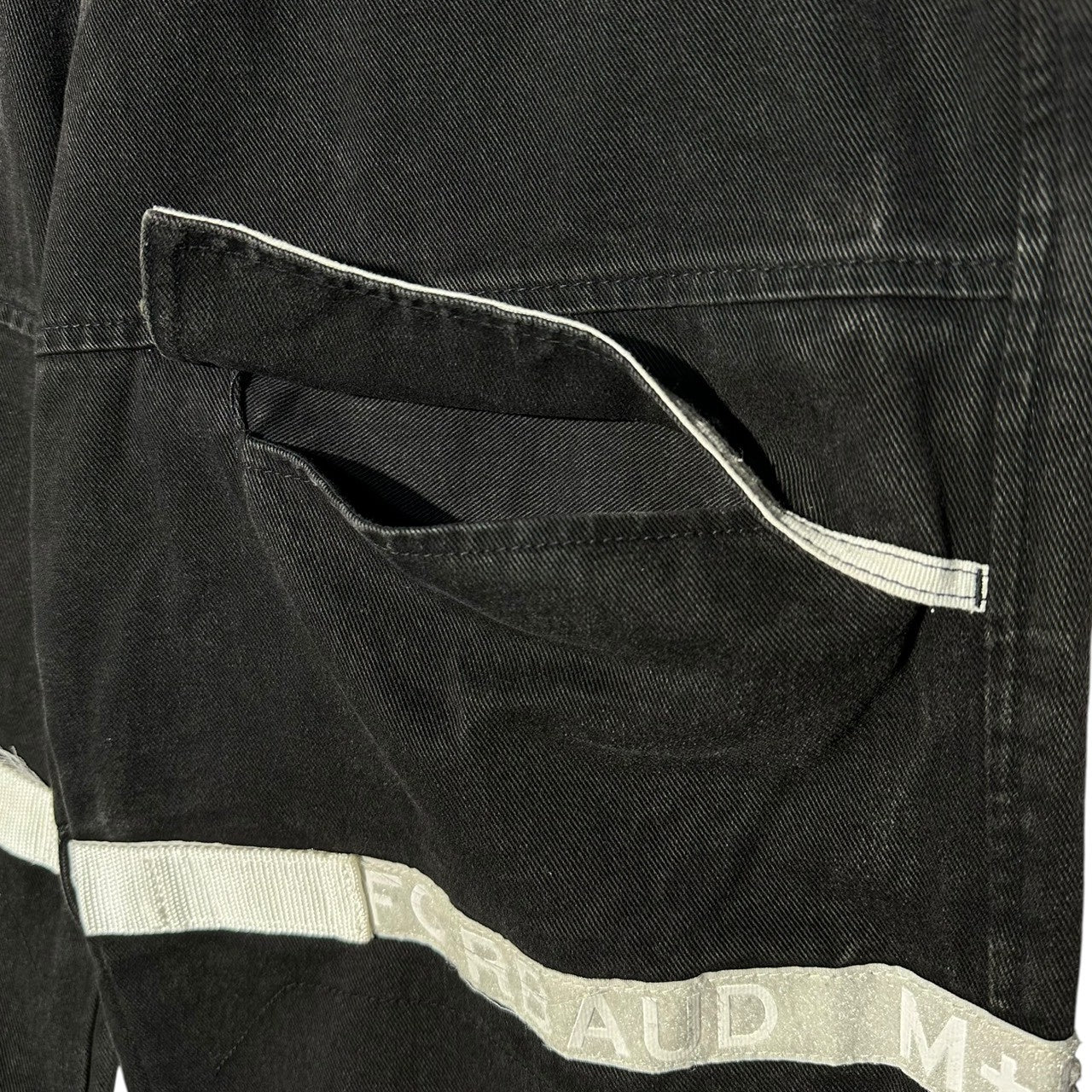 MARITHE FRANCOIS GIRBAUD(マリテフランソワジルボー) 90's~00's Shuttle Cargo Baggy Wide Pants シャトル カーゴ バギー ワイド パンツ 36 ブラック×ホワイト ヴィンテージ B-BOY Y2K
