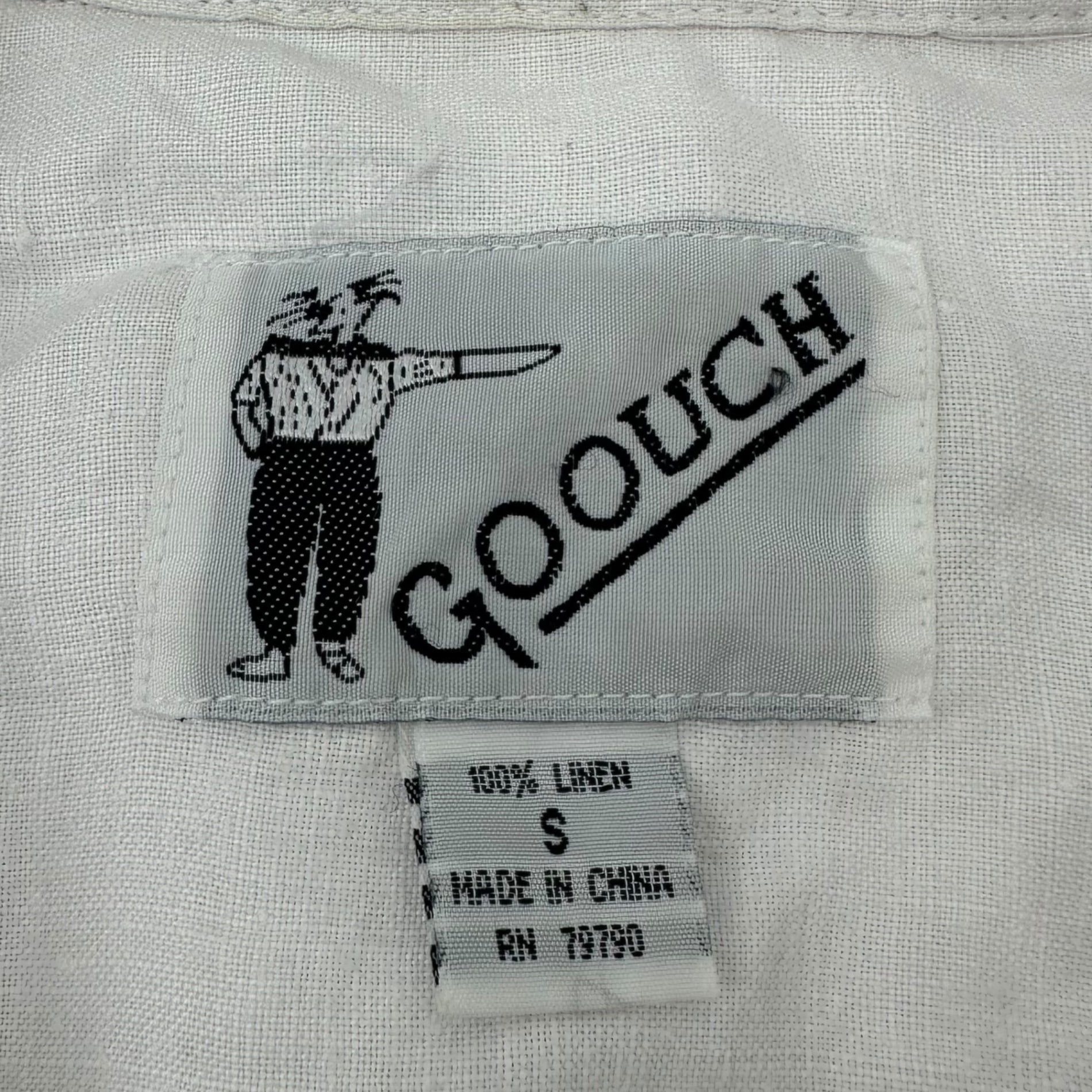 GOOUCH(グーチ) Wide silhouette long-sleeved linen shirt ワイド シルエット 長袖 リネン シャツ S ホワイト