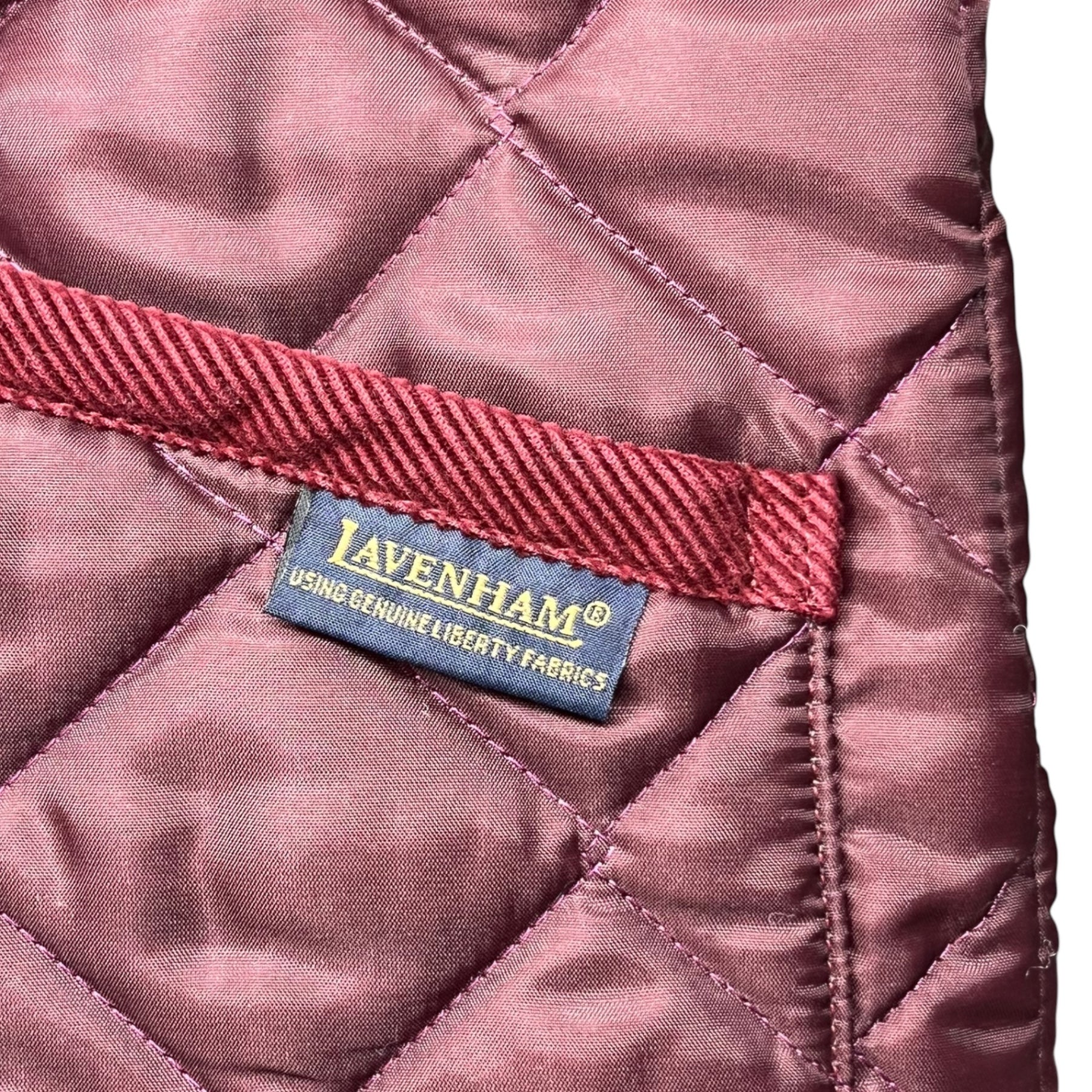 LAVENHAM(ラベンハム) 花柄 裏地 キルティング フーデット ジャケット 36(S程度) ボルドー