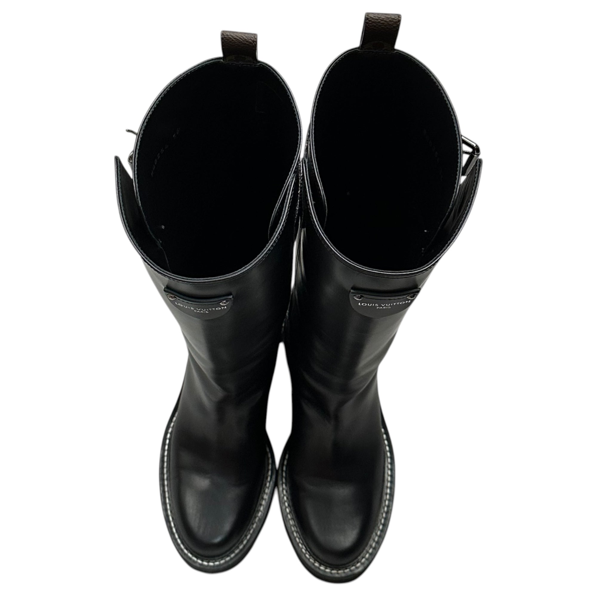 LOUIS VUITTON(ルイヴィトン) 24AW LV Beaubourg High Boot ボブール ライン ロング ブーツ カーフ 製造番号：MA0254 36(23cm程度) ブラック×ブラウン