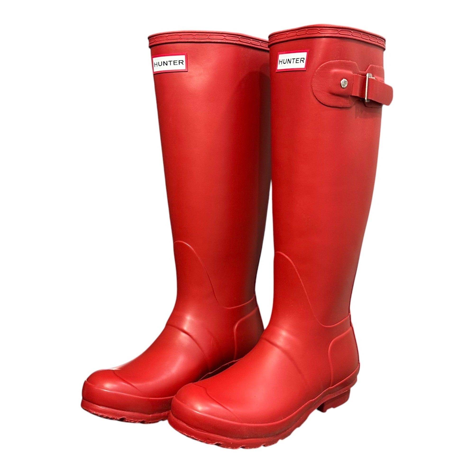 HUNTER(ハンター) Long Rubber Boots ロング ラバー ブーツ UK4 レッド 雨靴 レインブーツ