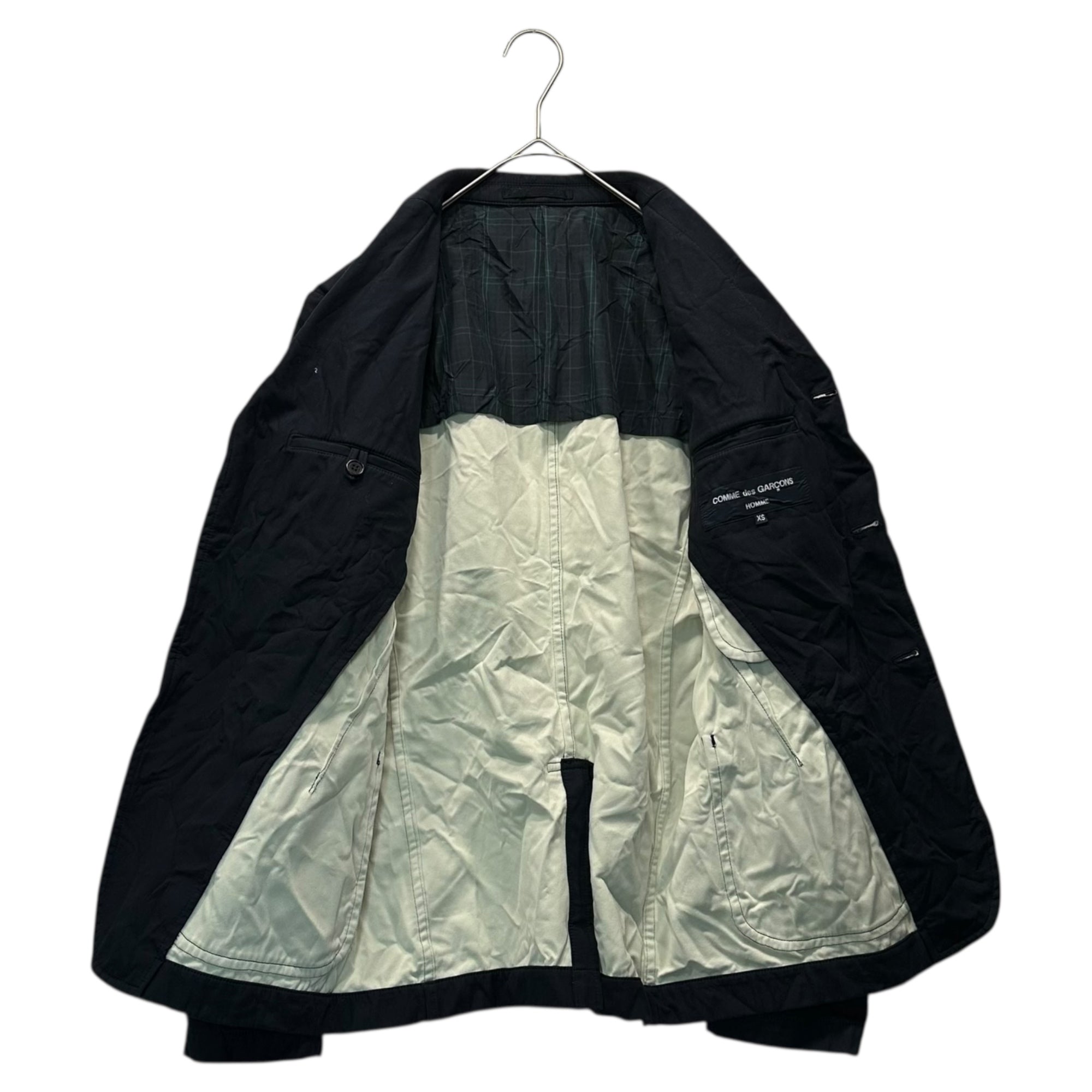 COMME des GARCONS HOMME(コムデギャルソンオム) 12SS Product-dyed 3B Cotton Tailored Jacket 製品染め シワ加工 3B コットン テーラード ジャケット HI-J022 XS ネイビー AD2011