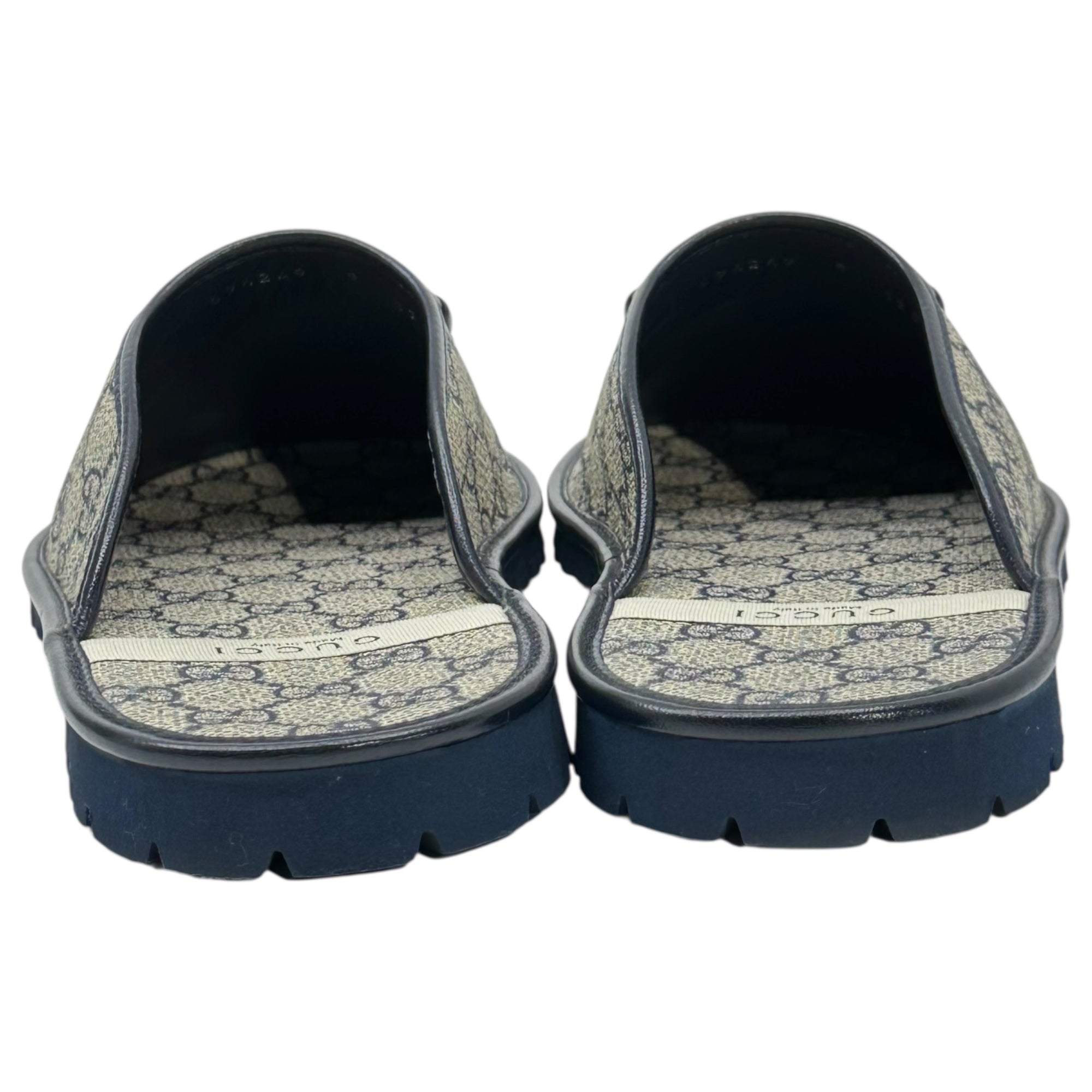 GUCCI(グッチ) Horsebit Sandal GG Supreme ホースビット サンダル GGスプリーム 694249 9(28.0cm程度) ベージュ×ネイビー
