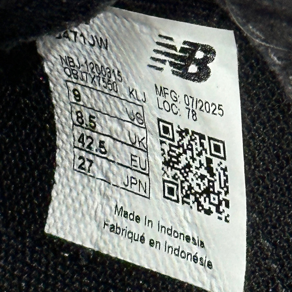 NEW BALANCE×JUNYA WATANABE MAN(ニューバランス×ジュンヤワタナベマン) 471 Sneakers スニーカー U471JW 27cm ブラック×ホワイト