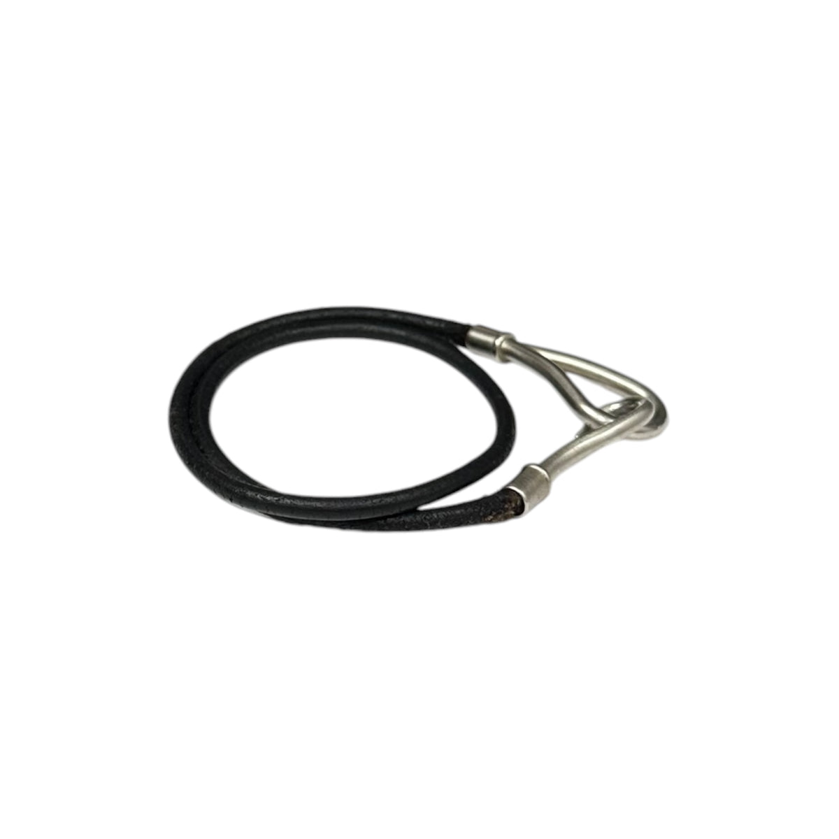 HERMES(エルメス) Jumbo Double Tour bracelet ジャンボ レザーブレスレット ドゥブルトゥール ブラック×シルバー