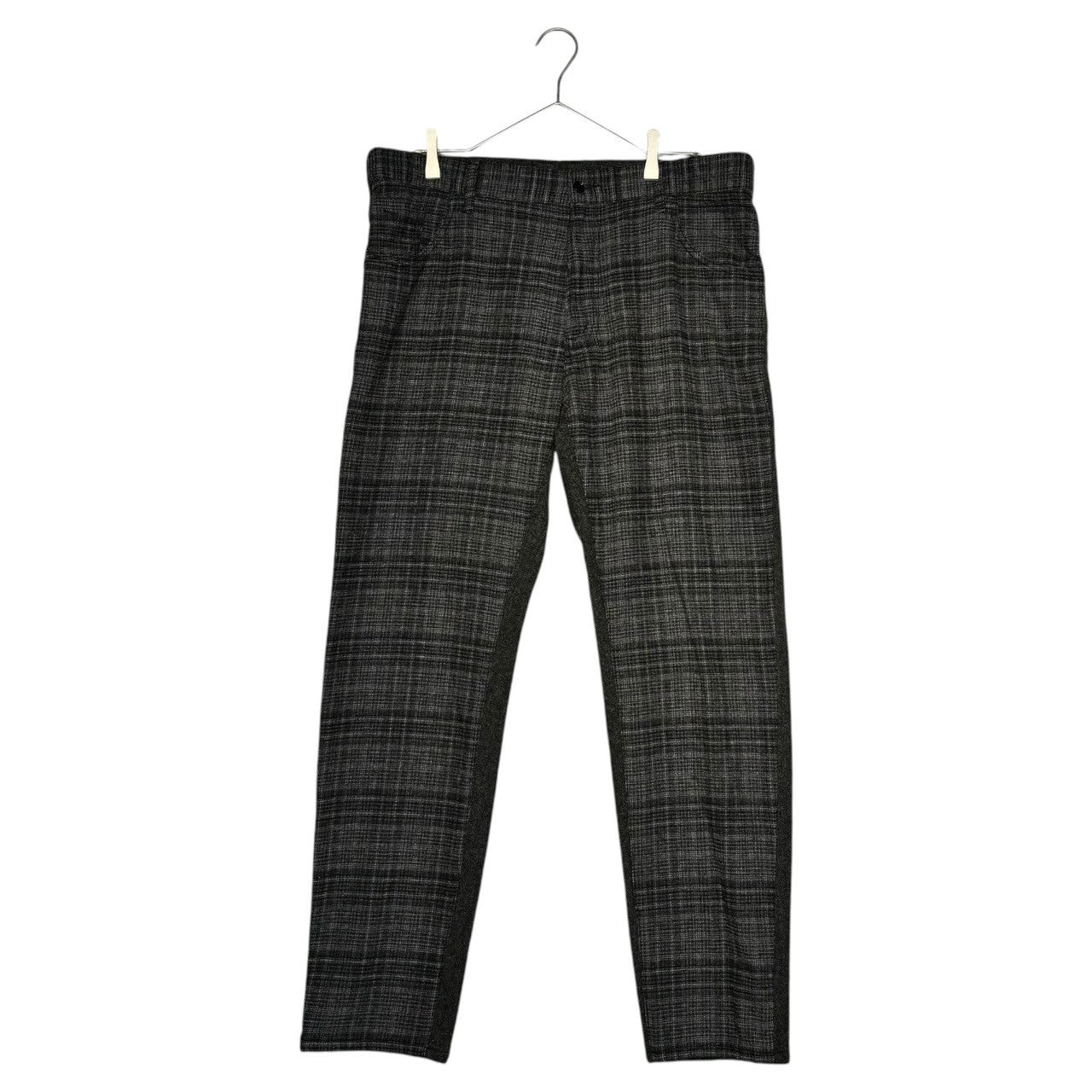 DOLCE&GABBANA(ドルチェ&ガッバーナドルガバ) Wool check herringbone switching painter trousers ウール チェック ヘリンボーン 切替 へインター スラックス パンツ G3AFTX FC2CR 表記無し(L程度) グレー