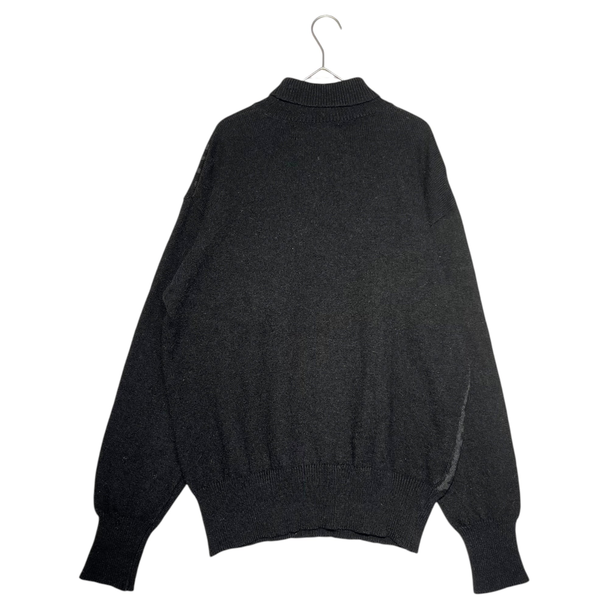 COMME des GARCONS HOMME(コムデギャルソンオム) 80's all-over front turtleneck knit pullover 80年代 フロント総柄 タートルネック ニット プルオーバー 本人期 川久保玲 AD表記無し FREE ブラック