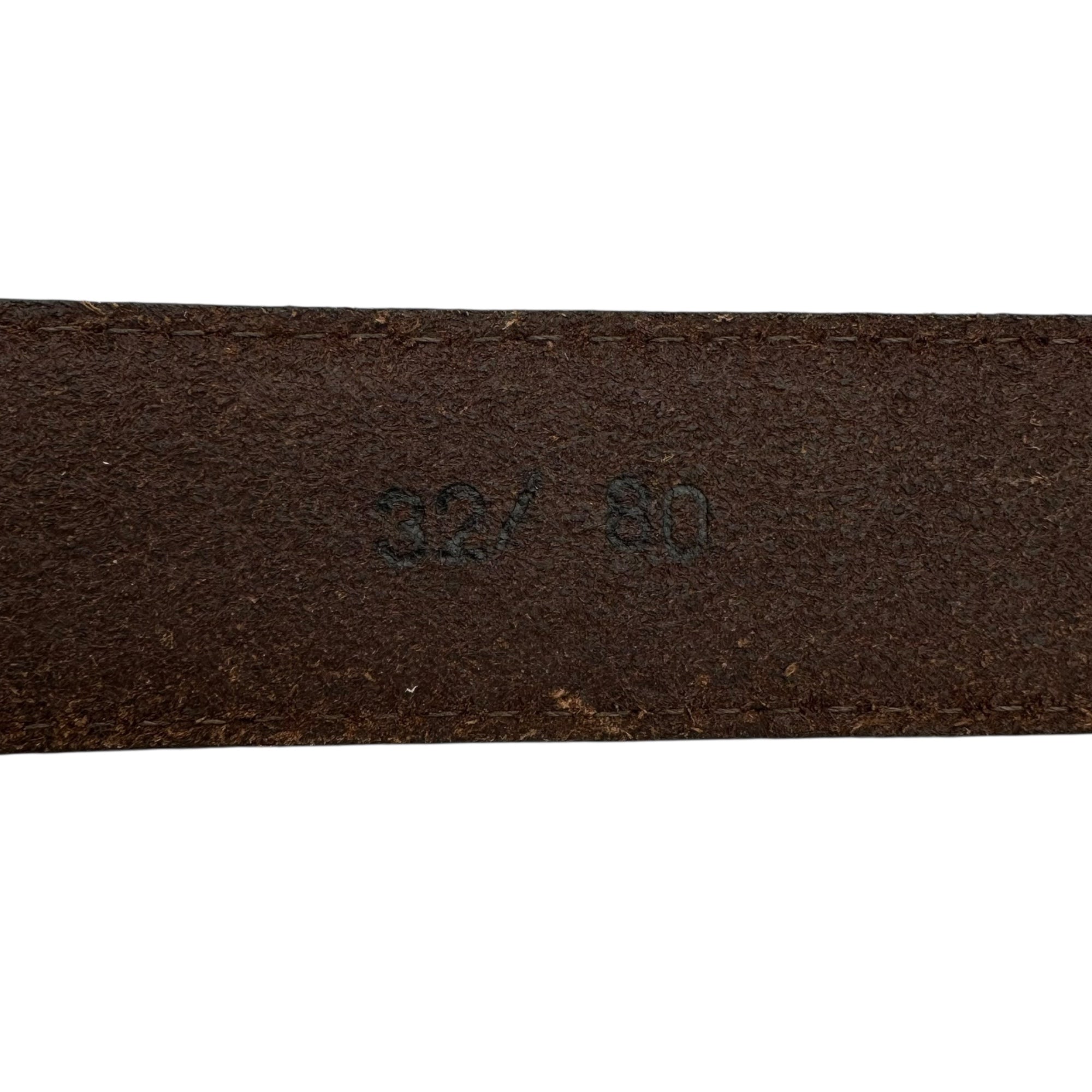 LANDS' END(ランズエンド) USA made Western Leather Belt ウエスタン レザー ベルト 32/80 ブラウン USA製