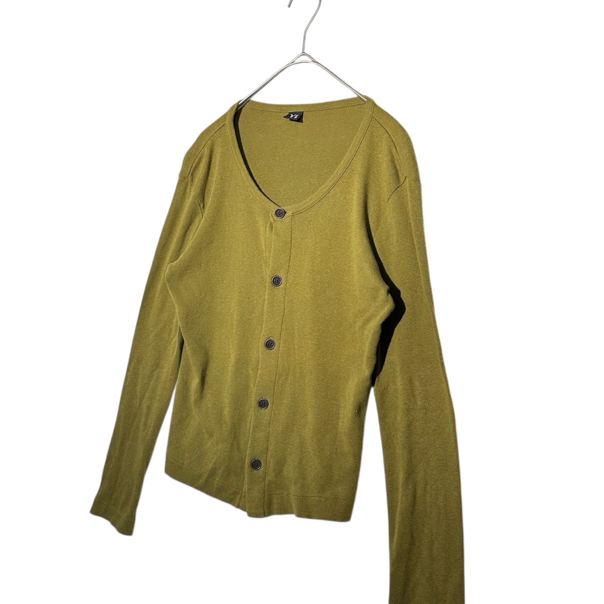 Y's(ワイズ) Crew Neck Cotton Wool Cardigan クルーネック コットン ウール カーディガン YQ-T50-062 3 カーキ