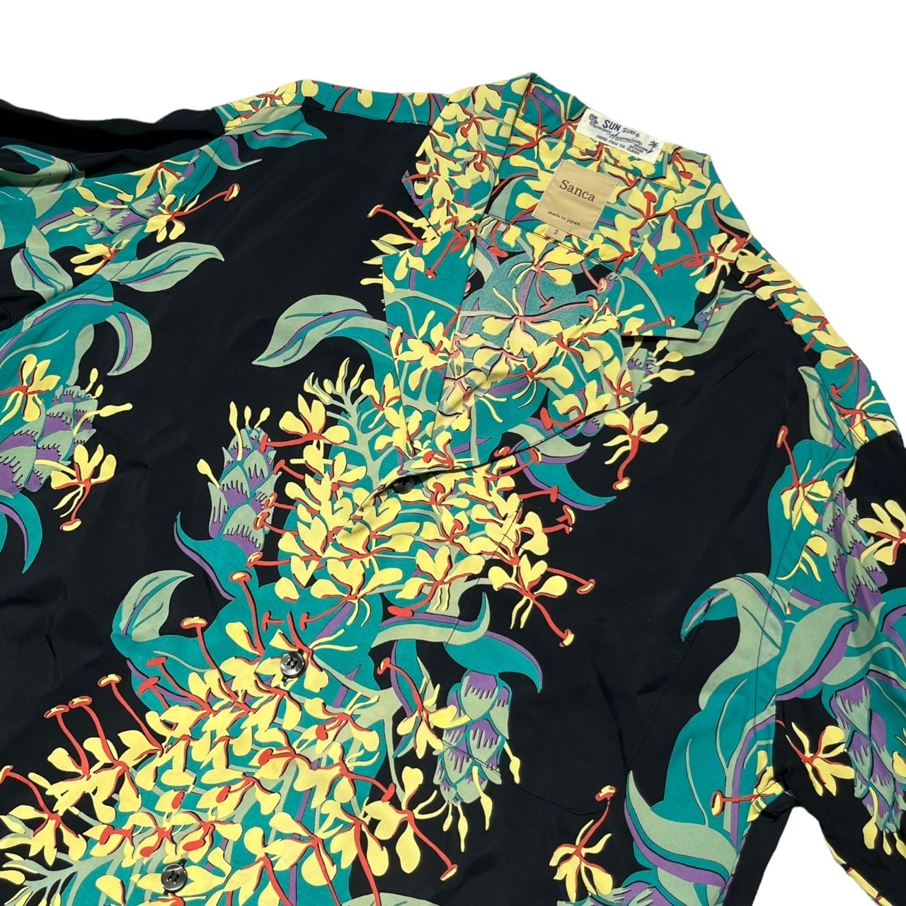 SUN SURF × SANCA (サンサーフ東洋×サンカ) All-over pattern aloha shirt 総柄アロハシャツ 2(M) グリーン