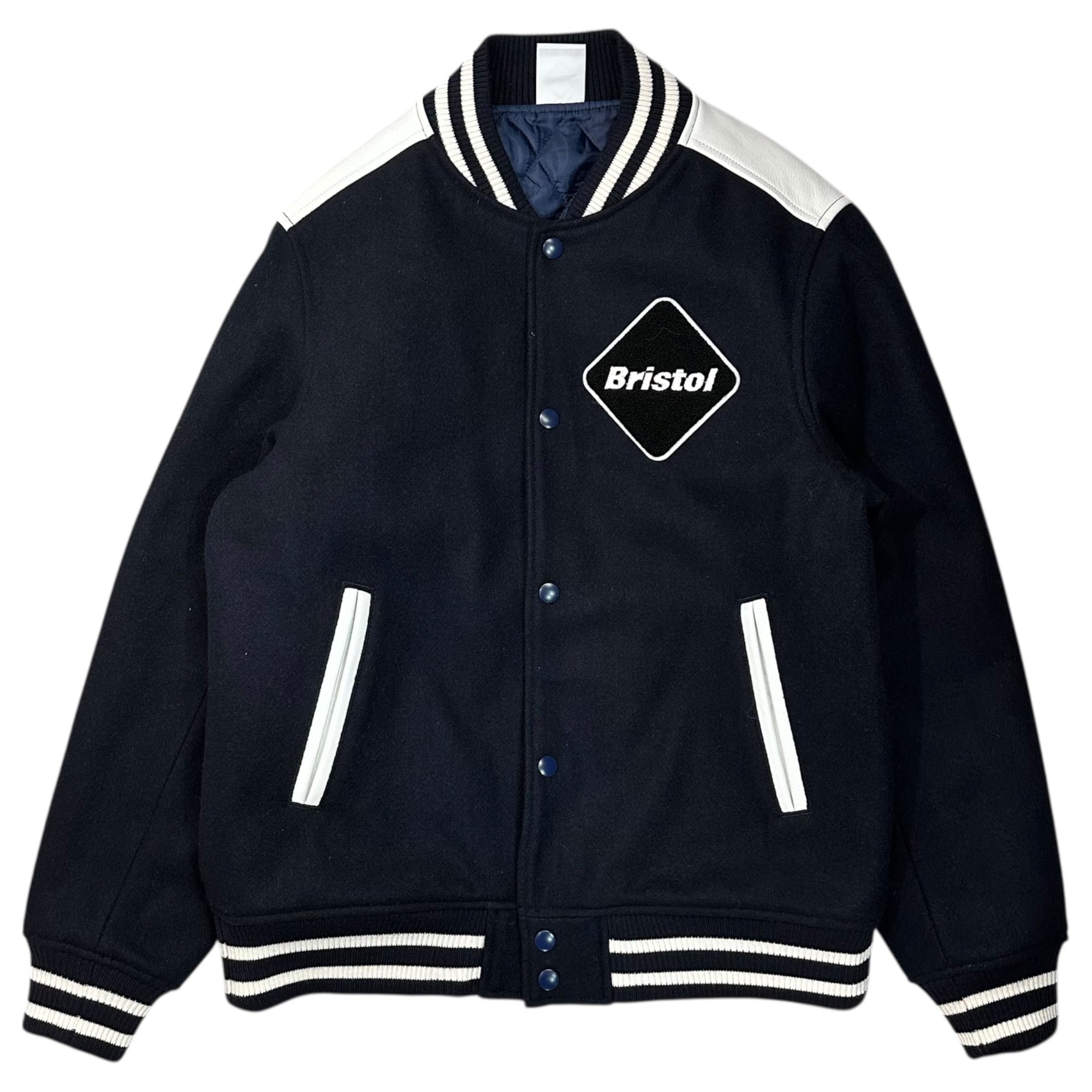 F.C.Real Bristol FCRB(エフシーレアルブリストル) 17AW CIRCLE STAR STADIUM BLOUSON サークル スター スタジアム ブルゾン FCRB-178040 M ブラック×ホワイト ジャケット