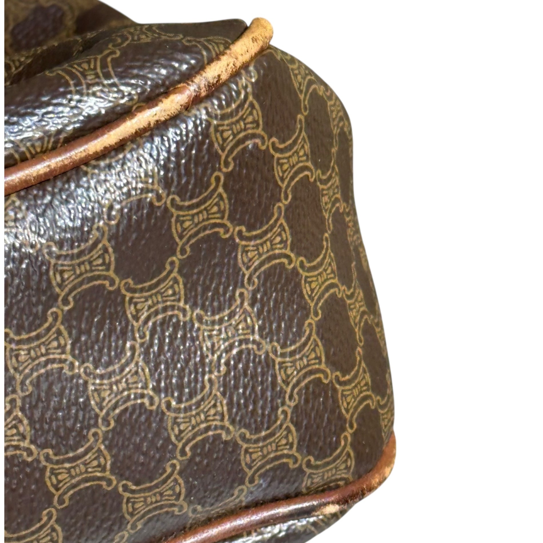 CELINE(セリーヌ) Triumph Turnlock Macadam Pattern Hobo Bag トリオンフ ターンロック マカダム柄 ホーボー バッグ ブラウン ヴィンテージ OLD オールド ワンショルダー ハンド