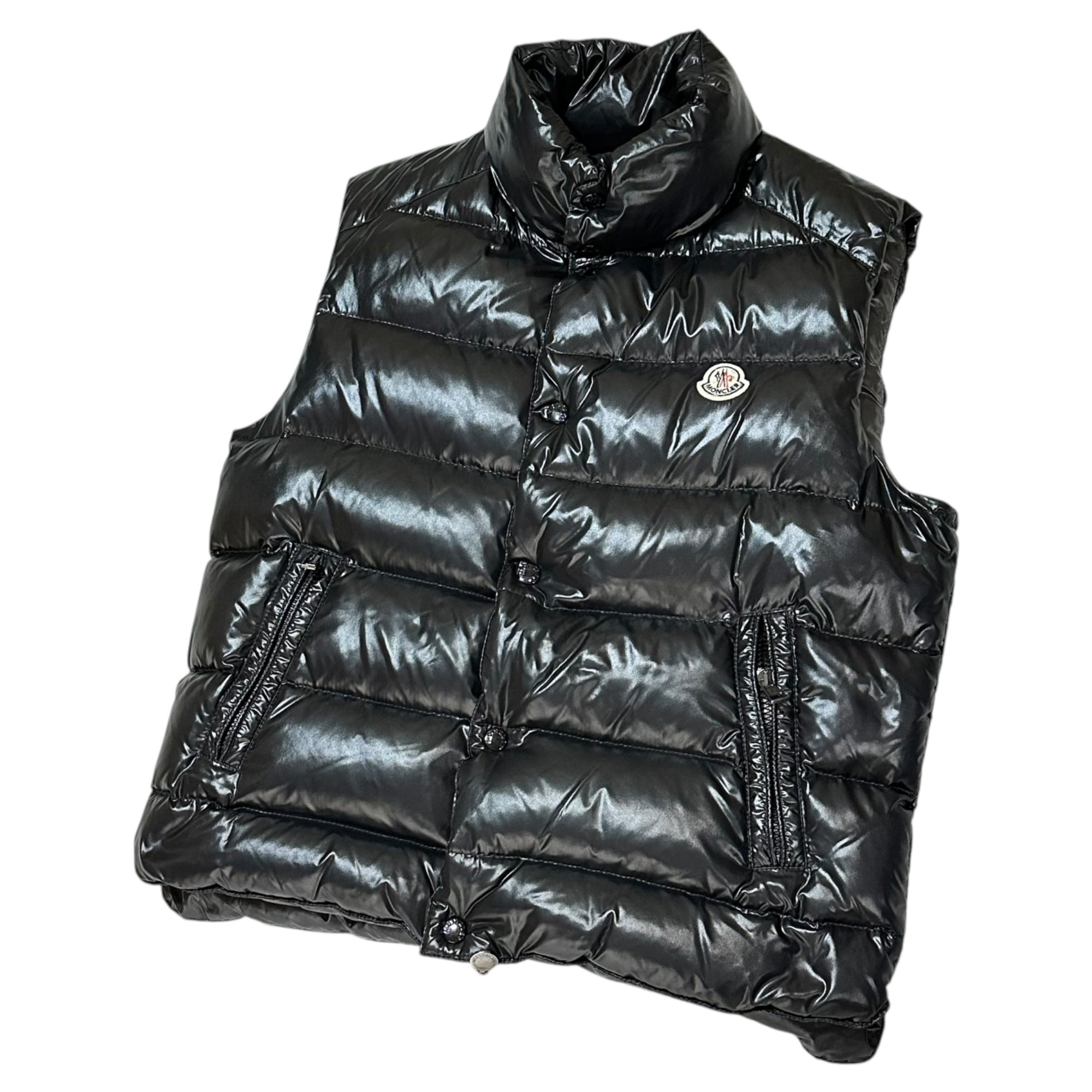 MONCLER(モンクレール) TIB GILET ロゴ ワッペン ナイロン ダウン ベスト 320914335005 1(S程度) ブラック