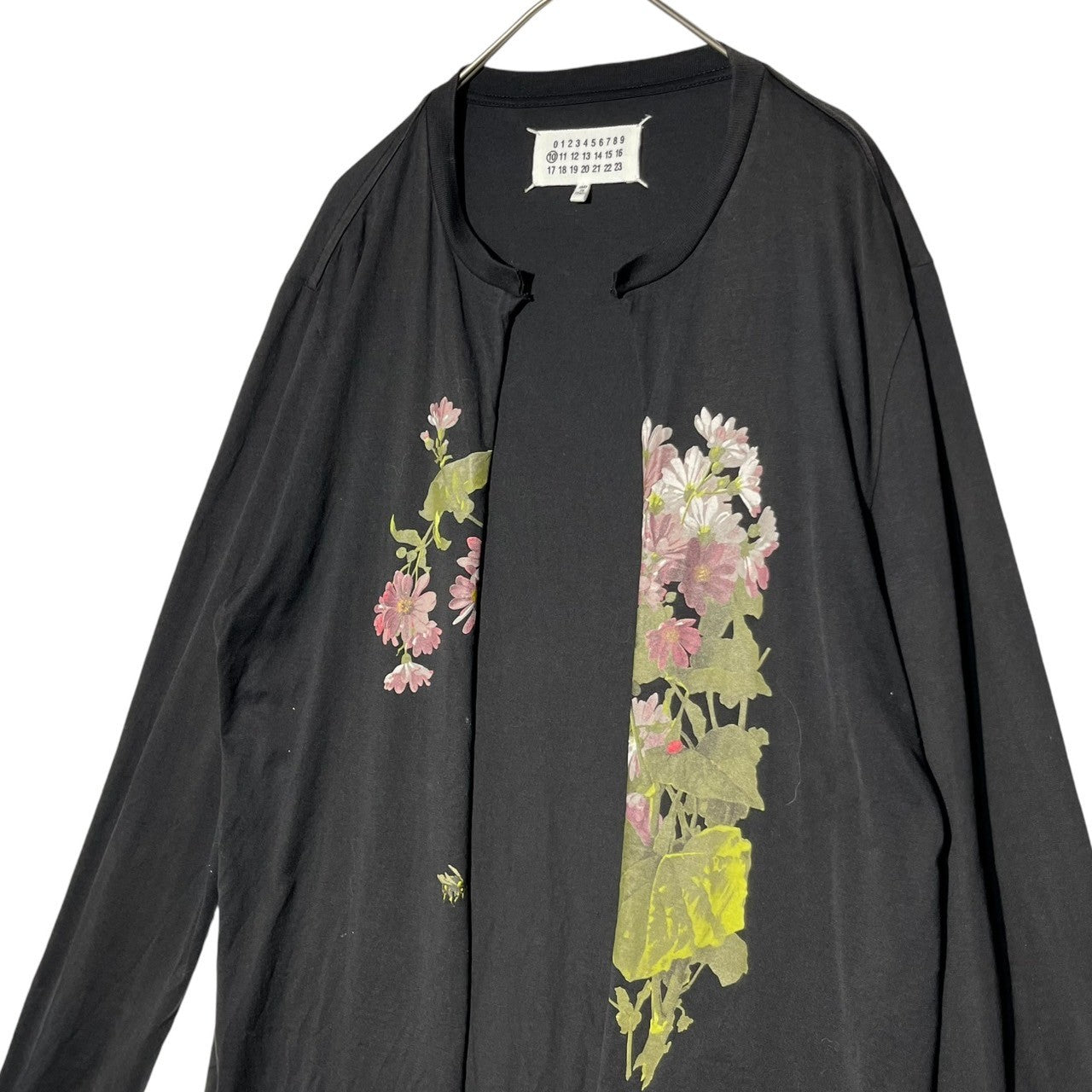 MAISON MARGIELA(メゾンマルジェラ) 16SS Floral print cut and sew cutting cardigan フローラル プリント カットソー 裁断 カーディガン S50GC0427 44(S程度) ブラック