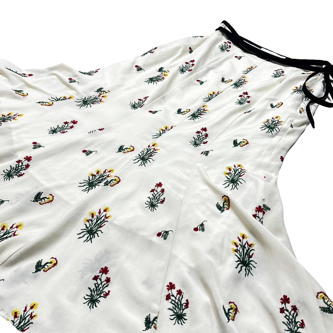 mame kurogouchi(マメクロゴウチ) 18SS Pedicel Embroidery Mermaid Flared Skirt フラワー 刺繍 花柄 マーメード スカート ロング MM18SS-SK046 1(S程度) ホワイト