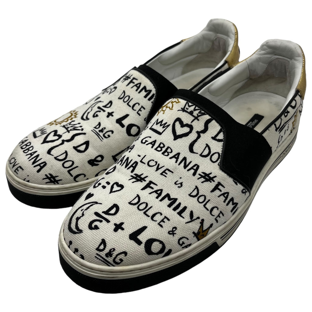 DOLCE&GABBANA(ドルチェ&ガッバーナドルガバ) Graffiti print slip-ons 