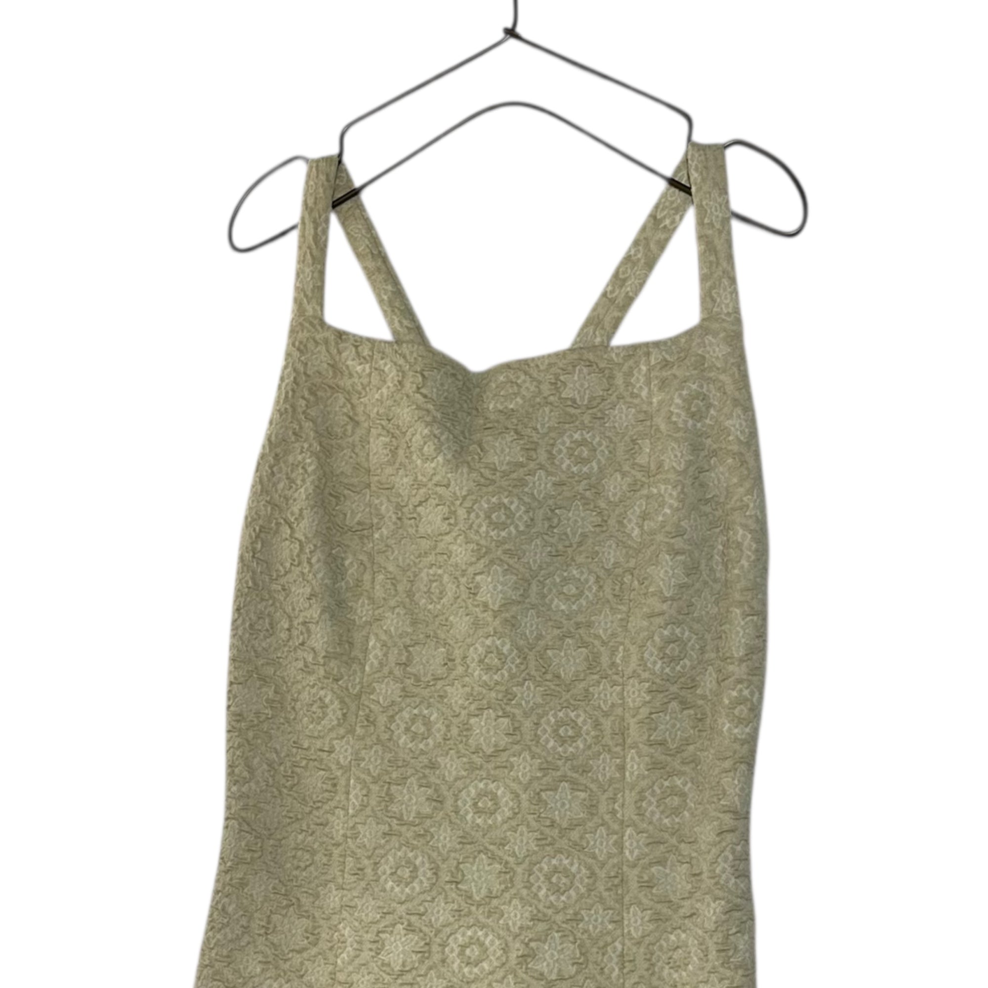 Euro Vintage(ヨーロッパヴィンテージ) Pivoine_70's~ cotton jacquard suspender dress/コットンジャガードサスペンダーワンピース 42(Mサイズ程度) ベージュ