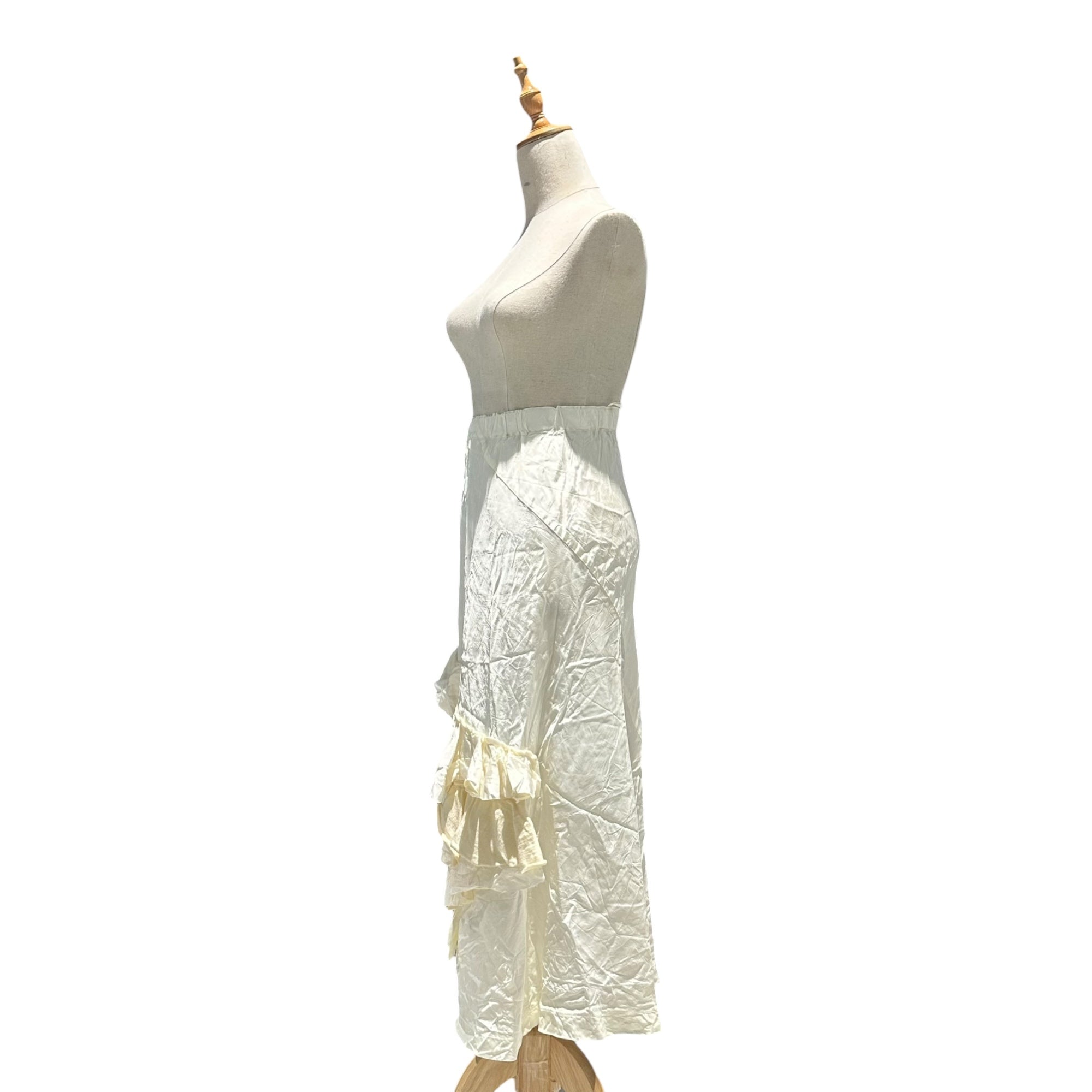 robe de chambre COMME des GARCONS(ローブドシャンブルコムデギャルソン) 2000AW Frilled Acetate Easy Long Skirt フリル アセテート イージー ロング スカート RS-040080 FREE アイボリー AD2000 00s アーカイブ