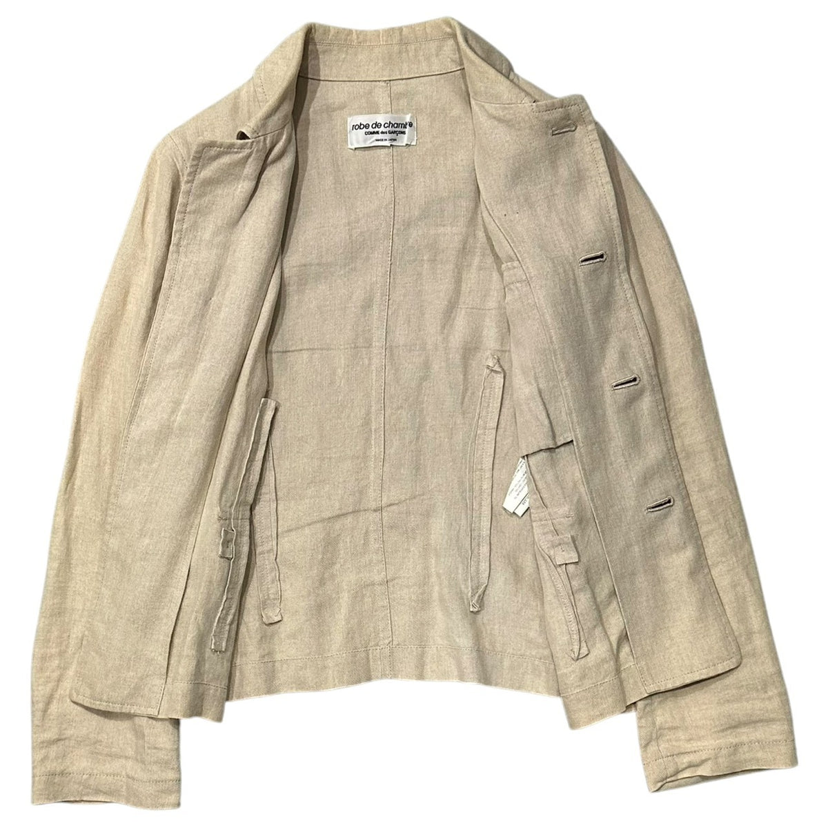 robe de chambre COMME des GARCONS(ローブドシャンブルコムデギャルソン) 2002SS 4-Button Linen Jacket 4 ボタン リネン ジャケット RE-J033 M ベージュ AD2001 00s アーカイブ