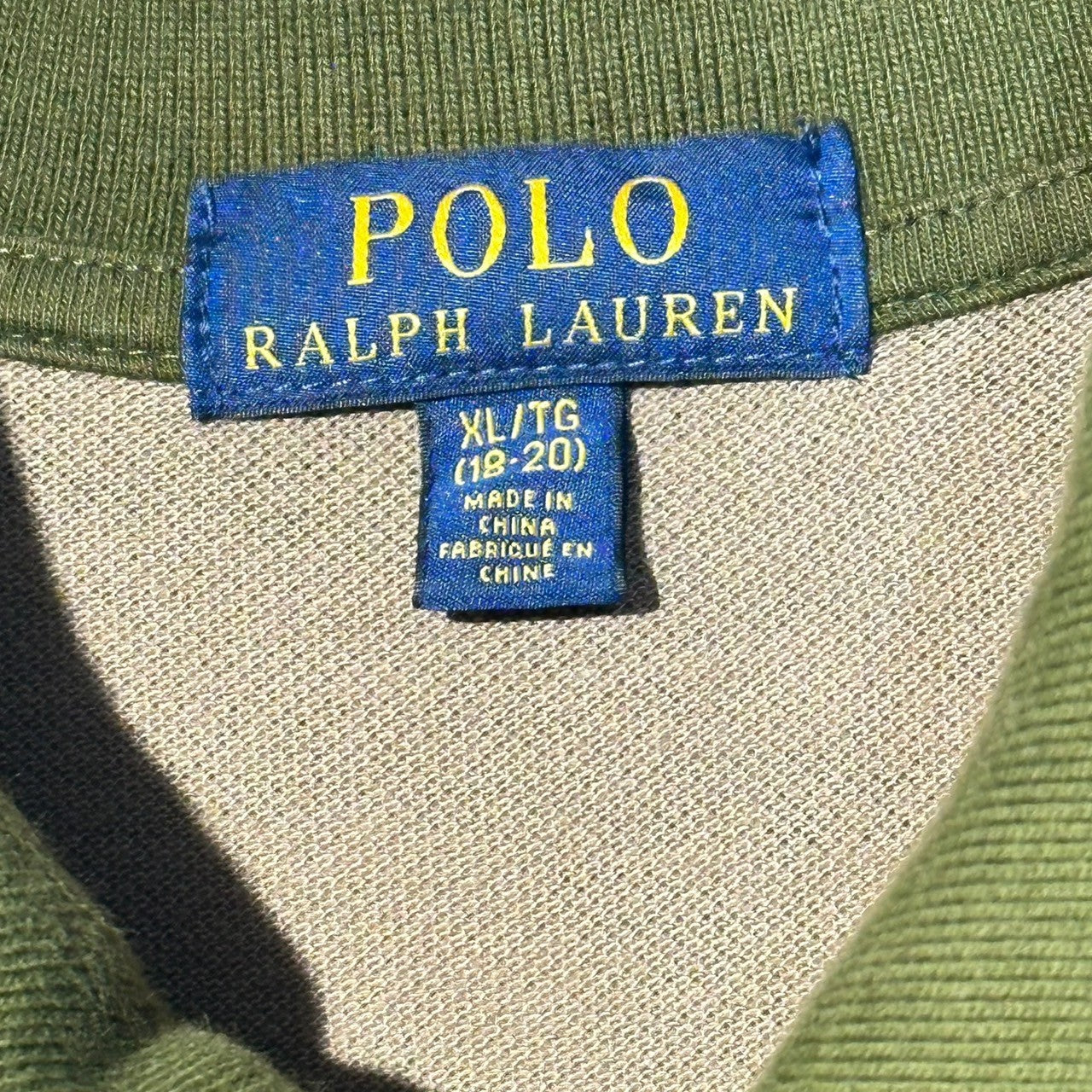 POLO RALPH LAUREN(ポロラルフローレン) Collar Stitching Big Pony Camouflage Short Sleeve Polo Shirt 襟ステッチ ビッグポニー カモフラ 半袖 ポロシャツ XL カーキ