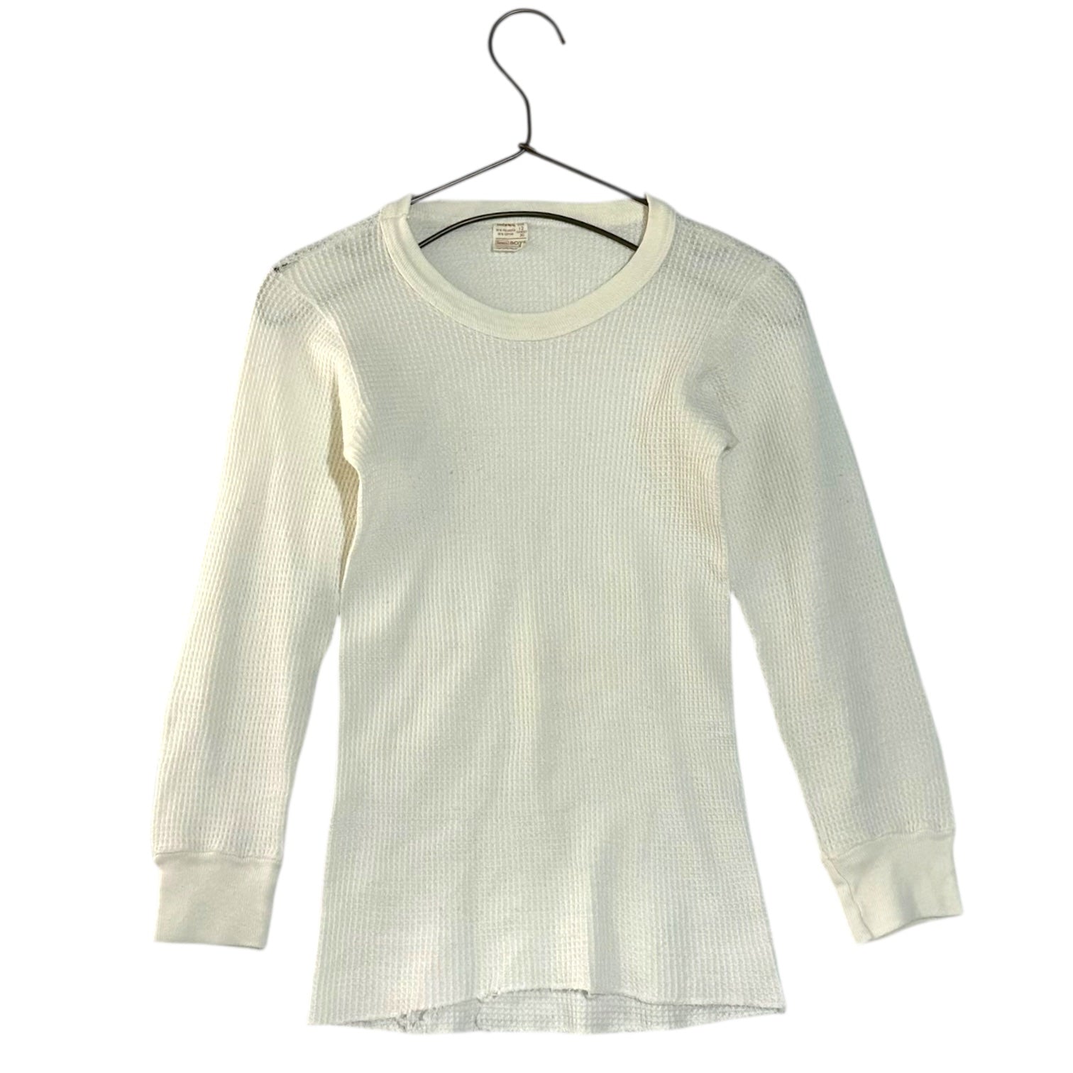 VINTAGE(ヴィンテージ) 90’ US vintage thermal cut and sew サーマルカットソー S~M程度/前身頃に若干のシミ有 ホワイト