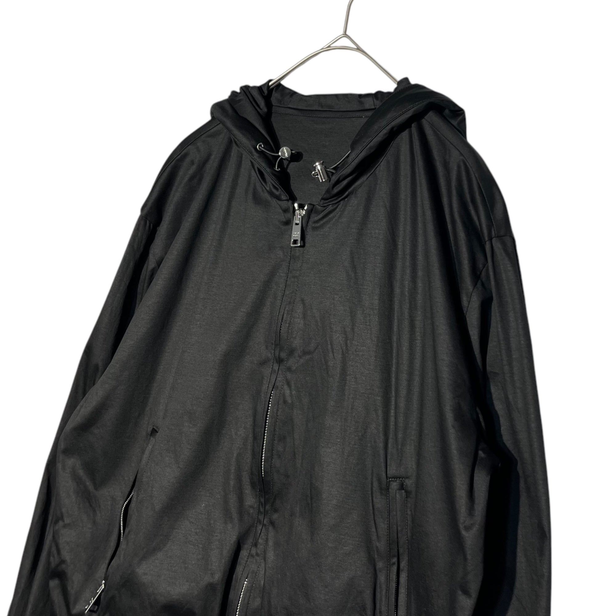 PRADA(プラダ) Sport logo nylon rayon zip hoodie スポーツ ロゴ ナイロン レーヨン ジップ パーカー 138451 44(L～XL程度) ブラック×レッド ジャケット