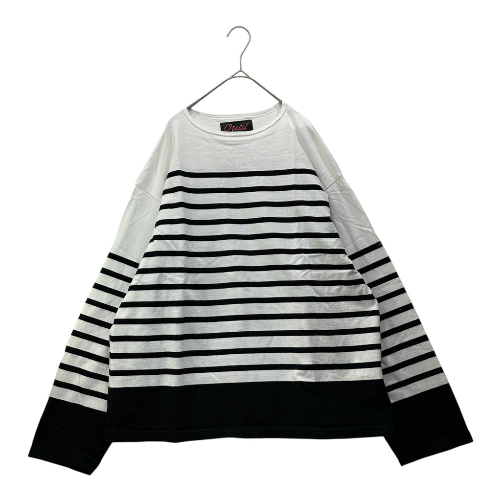 OUTIL(ウティ) TRICOT AAST 長袖 ボーダー バスク シャツ 1 ホワイト 