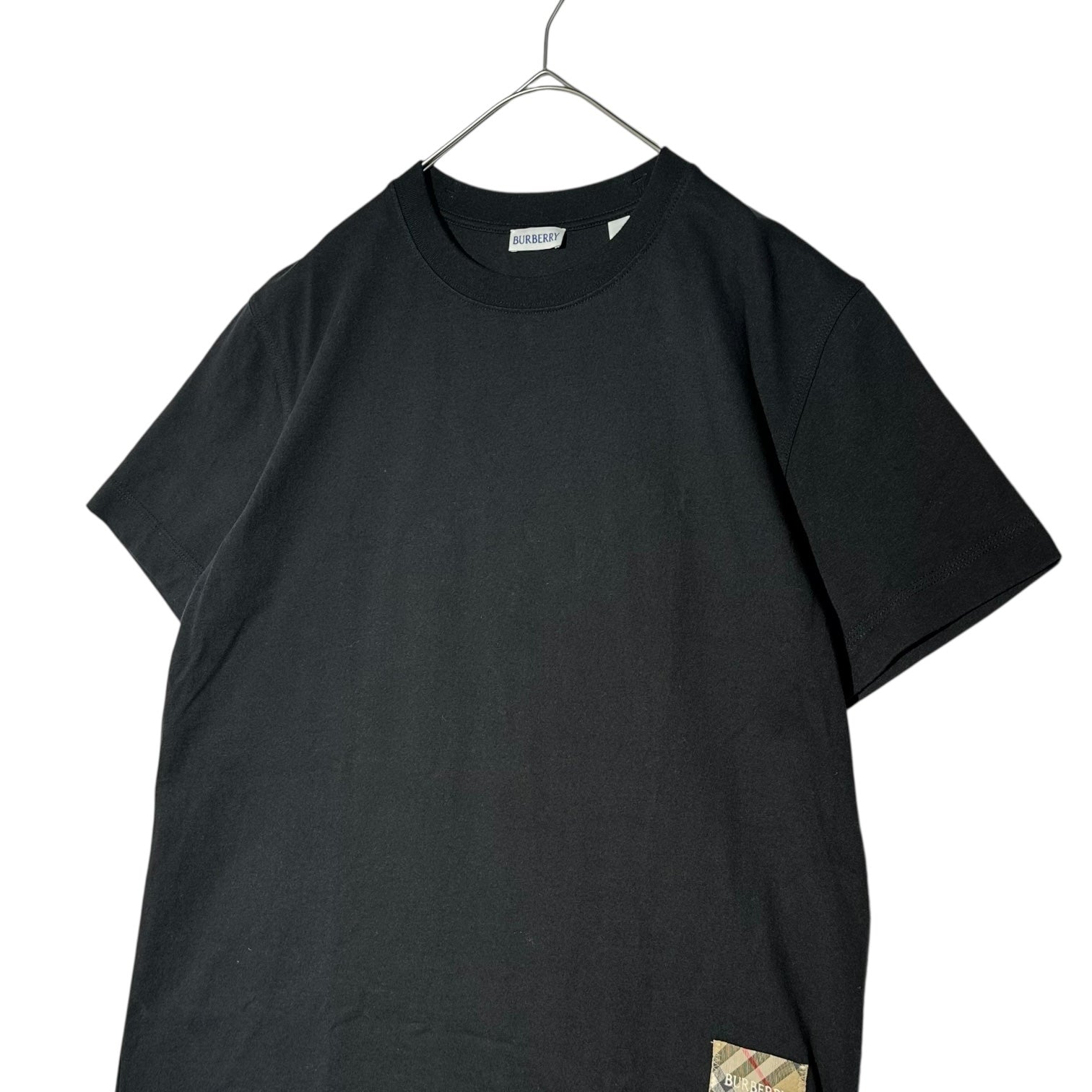 BURBERRY(バーバリー) Check Label Cotton S/S T-shirt チェック ラベル コットン 半袖 Tシャツ L ブラック