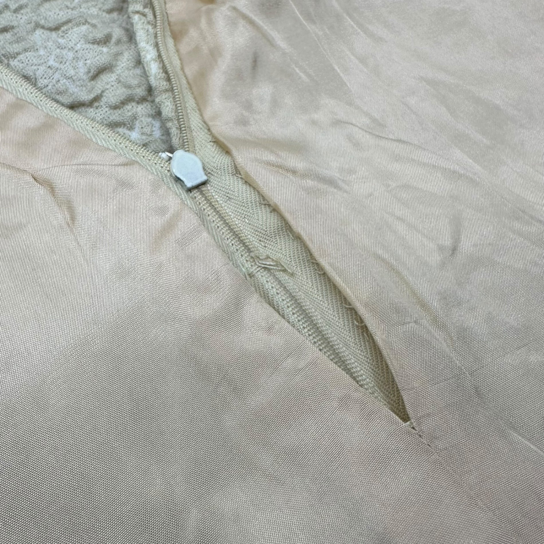 Euro Vintage(ヨーロッパヴィンテージ) Pivoine_70's~ cotton jacquard suspender dress/コットンジャガードサスペンダーワンピース 42(Mサイズ程度) ベージュ