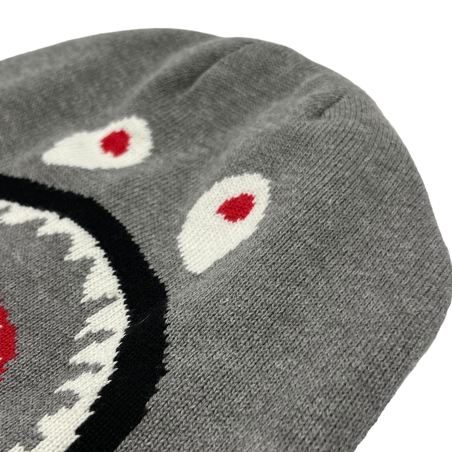 A BATHING APE(アベイシングエイプ) 00's shark beanie シャーク ビーニー グレー ニット帽 帽子