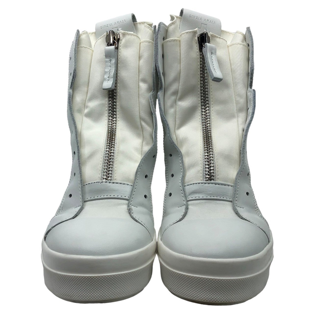 CINZIA ARAIA(チンツィアアライア) center zip sneakers センタージップ スニーカー 38(24.0cm) ホワイト 110-W-LYR-1-SK1