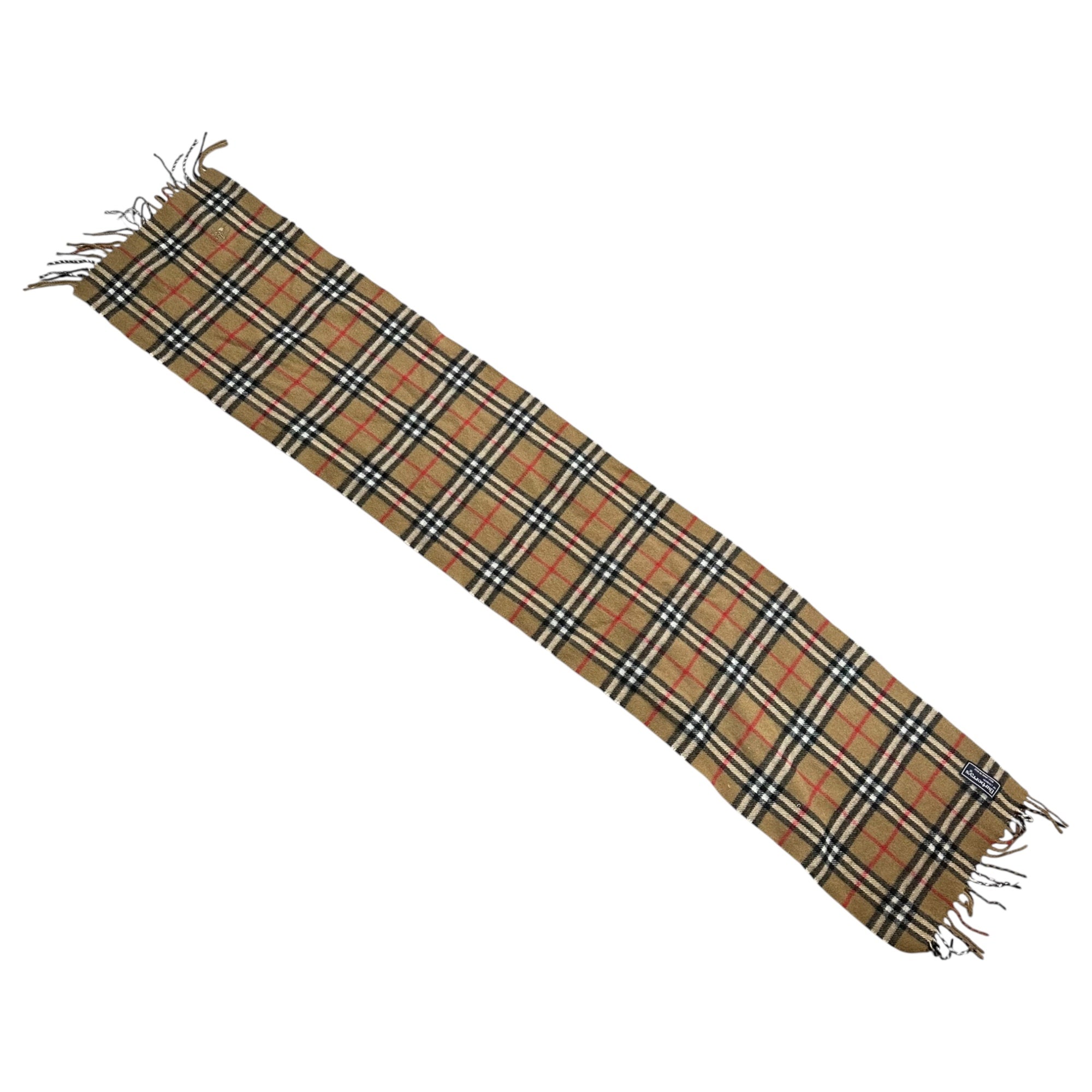 Burberry’s(バーバリーズ) Nova Check Wool Scarf ノヴァチェック ウール マフラー  ロゴ刺繍