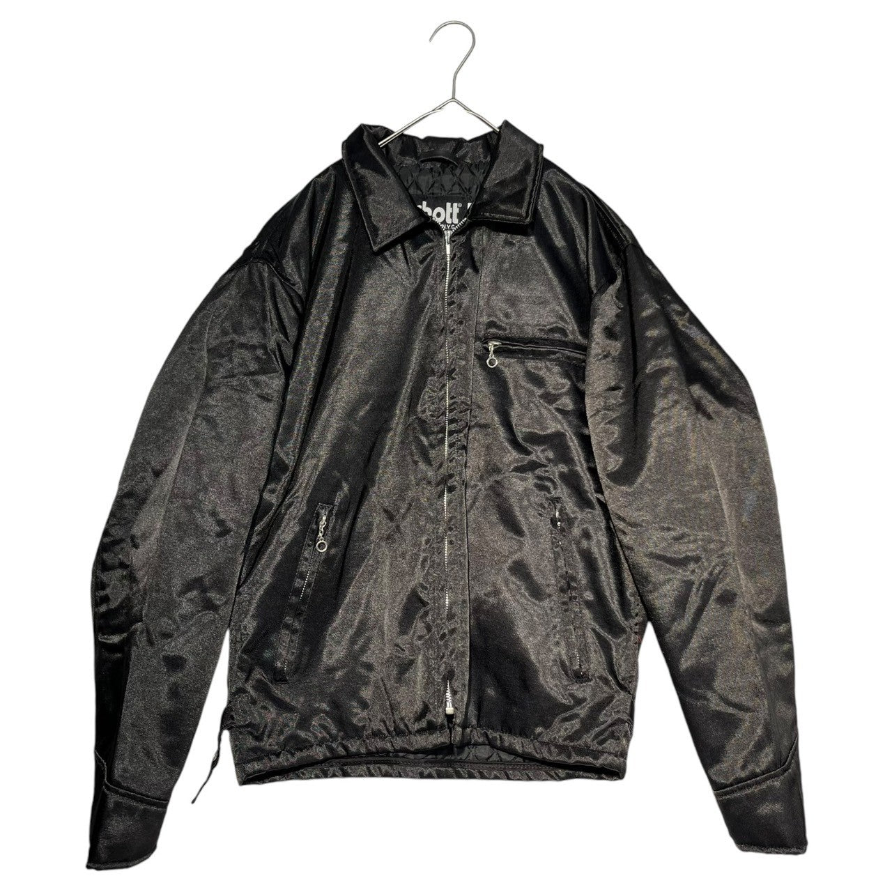 SCHOTT(ショット) Nylon single rider jacket ナイロン シングル ライダース ジャケット 20 50603692 M ブラック