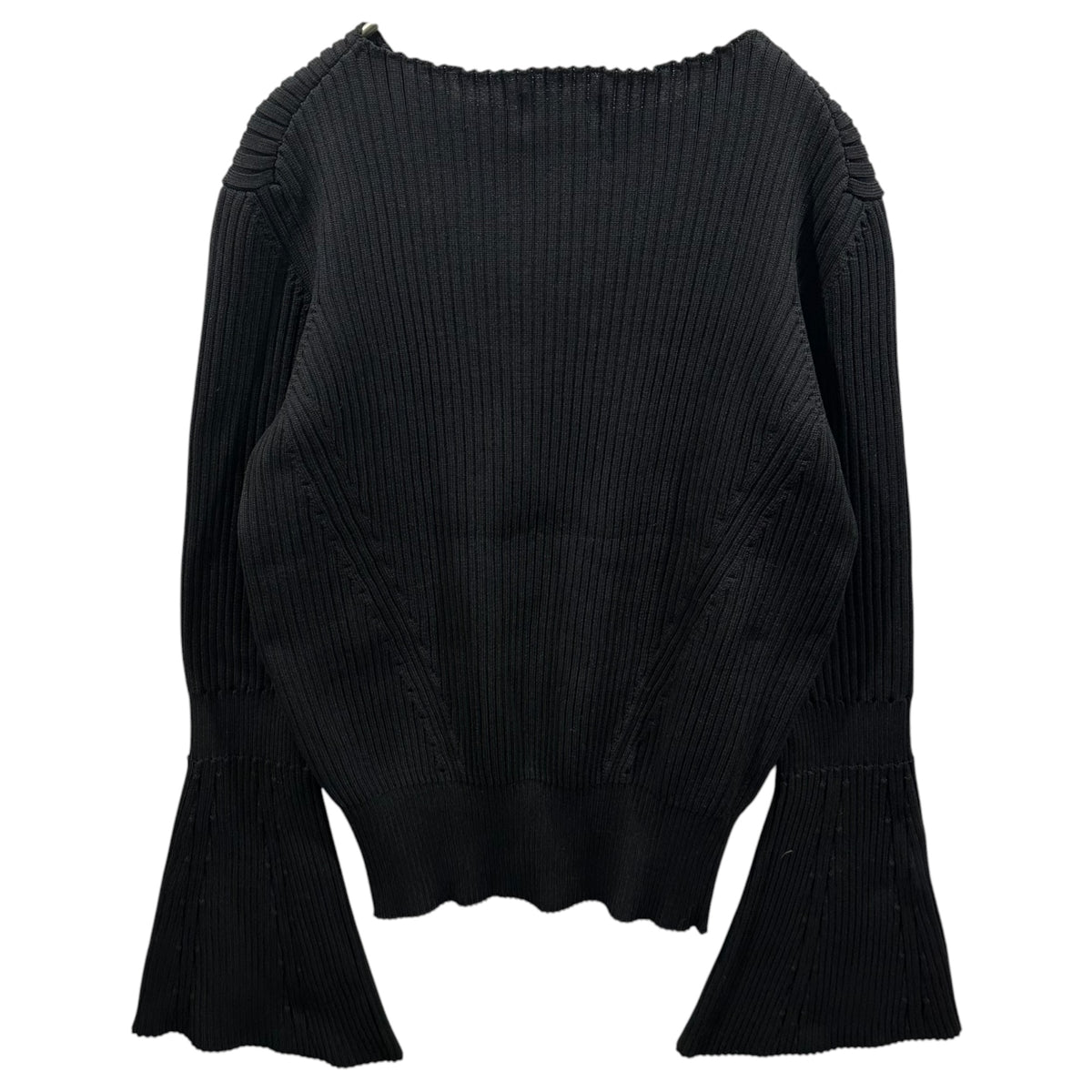 zucca(ズッカ) 2018AW Ribbed bell-sleeve sweater ベルスリーブ リブ ニット ZU83KN074 M ブラック