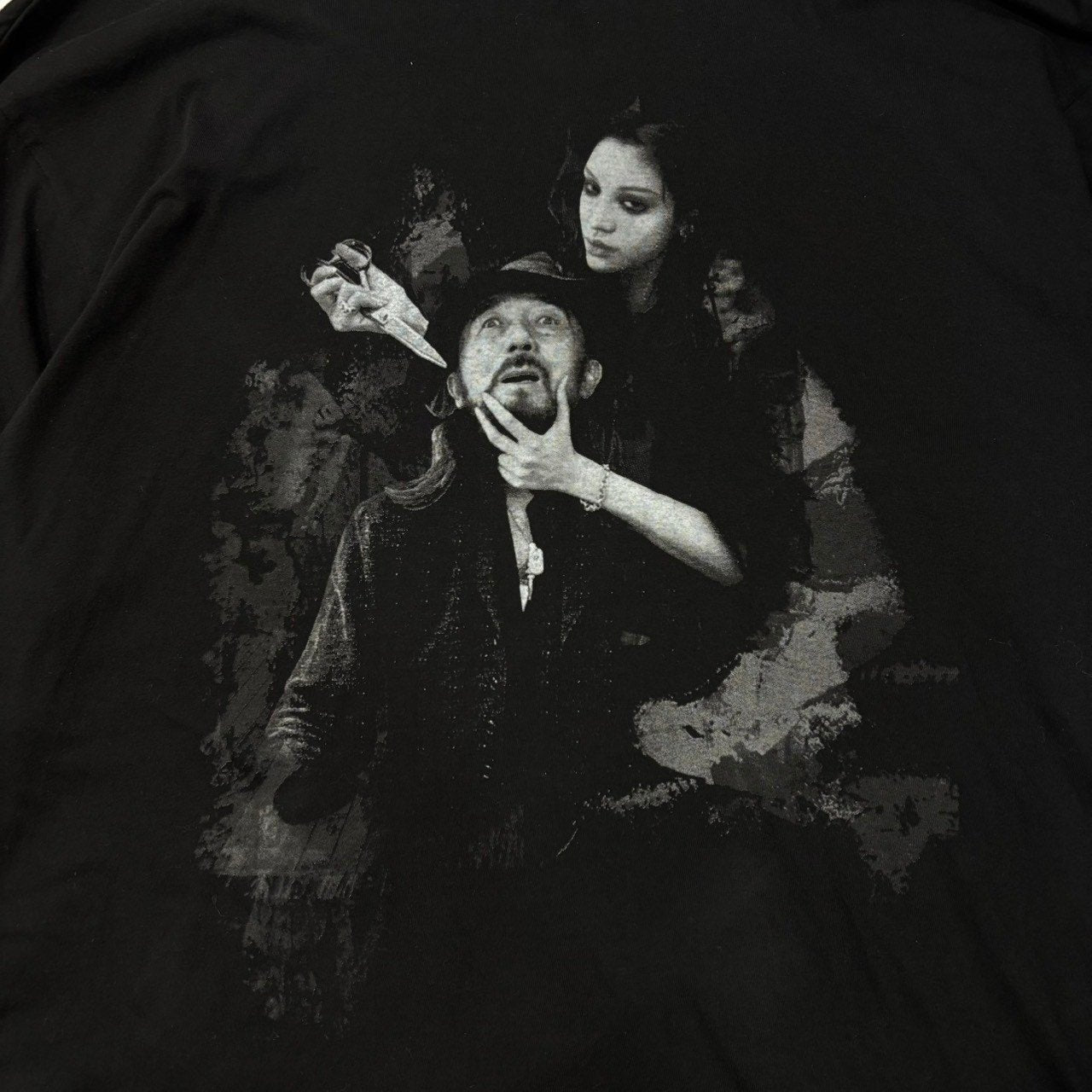 YOHJI YAMAMOTO POUR HOMME(ヨウジヤマモトプールオム) 21SS YOHJI YAMAMOTO This Man Print Hood L/S T-Shirt ヨウジヤマモト ディス マン プリント 長袖 フーデッド Tシャツ HD-T49-034-1-03 3(L程度) ブラック