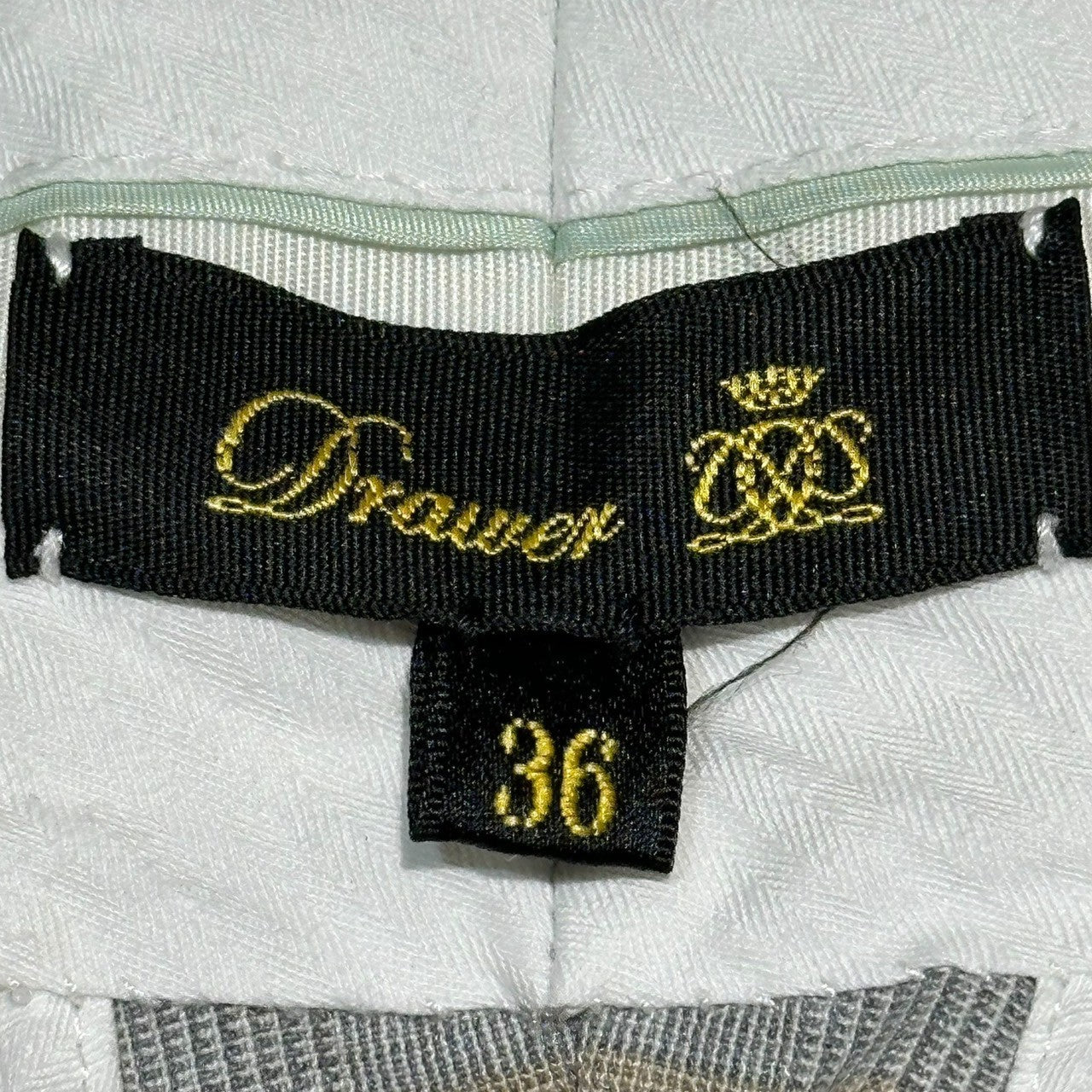 Drawer(ドゥロワー) D MS2 P/W GLNCHK TUCK PT グレンチェック タック パンツ 6515-236-1101 36(S程度) グレー