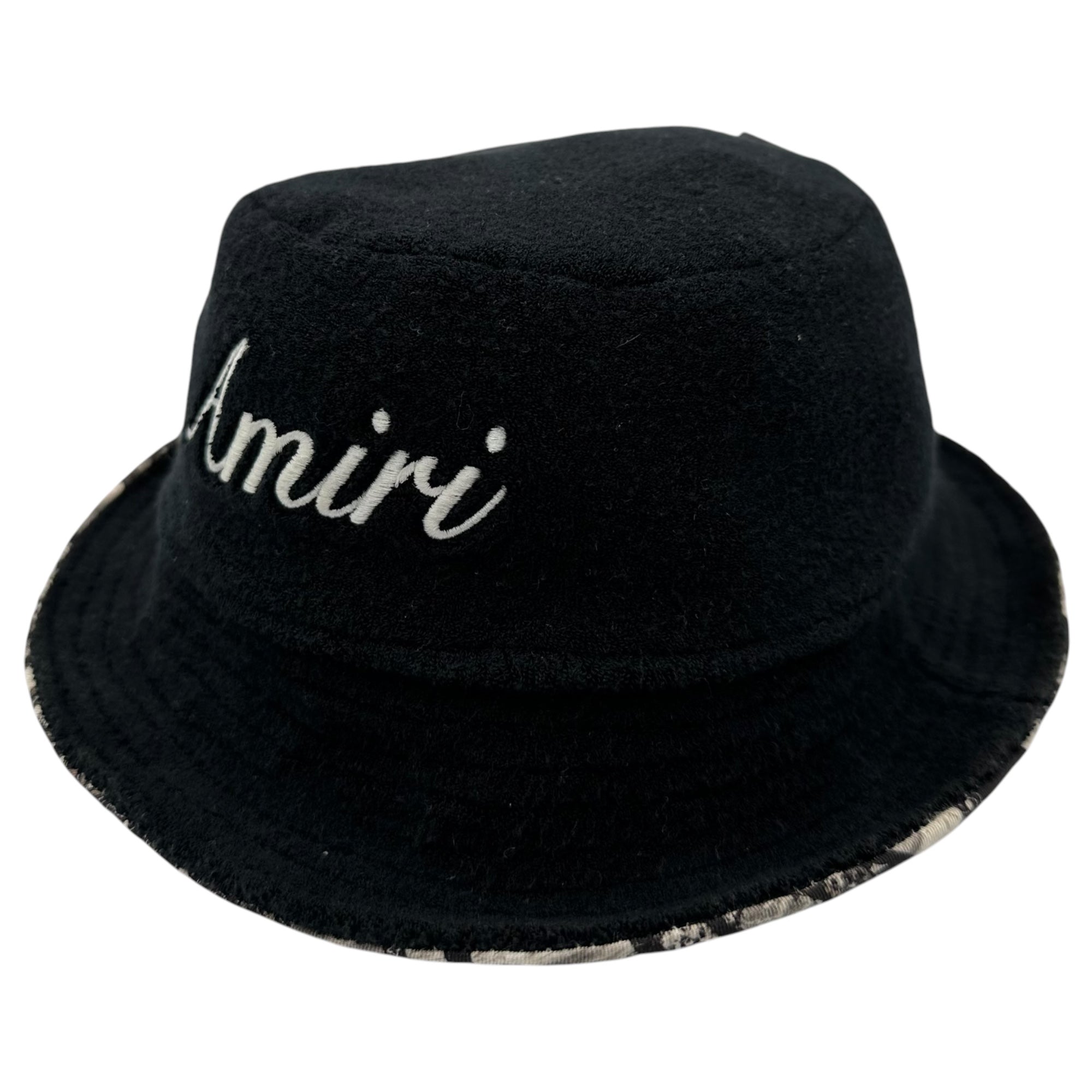 AMIRI(アミリ) BANDANA REVERSIBLE BUCKET HAT バンダナ リバーシブル バケット ハット グレー×ブラック シルク