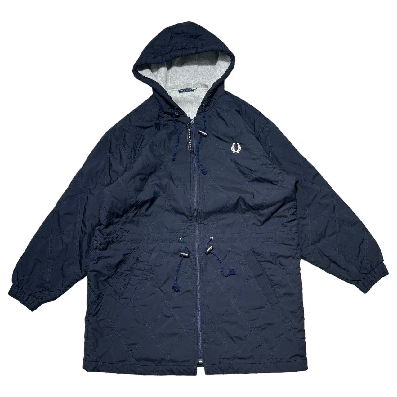 FRED PERRY(フレッドペリー) 内ボアフーデッドコート SIZE M ネイビー×グレー